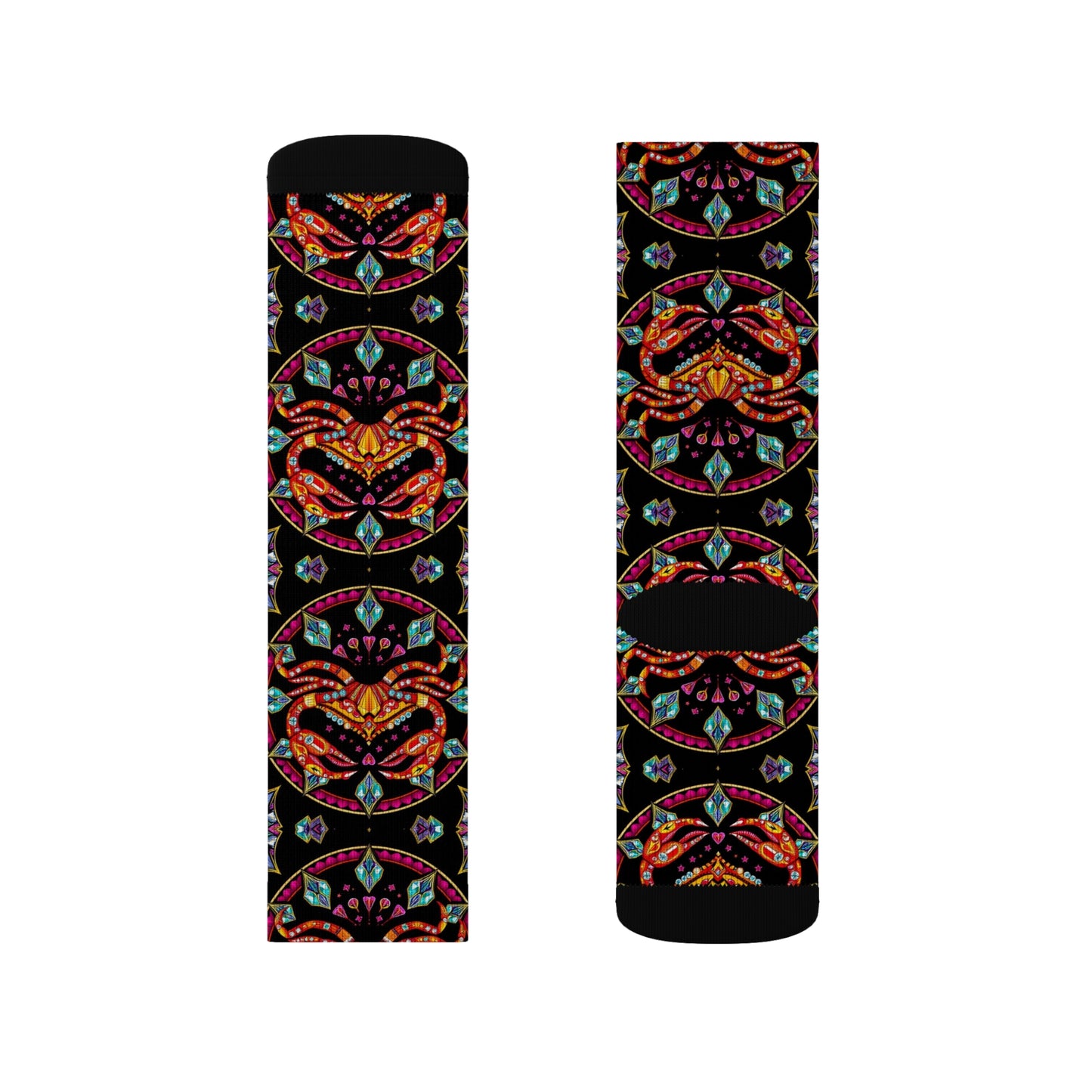 Sublimation Socks, Cancer, Zodiac v3, Jewel Pattern