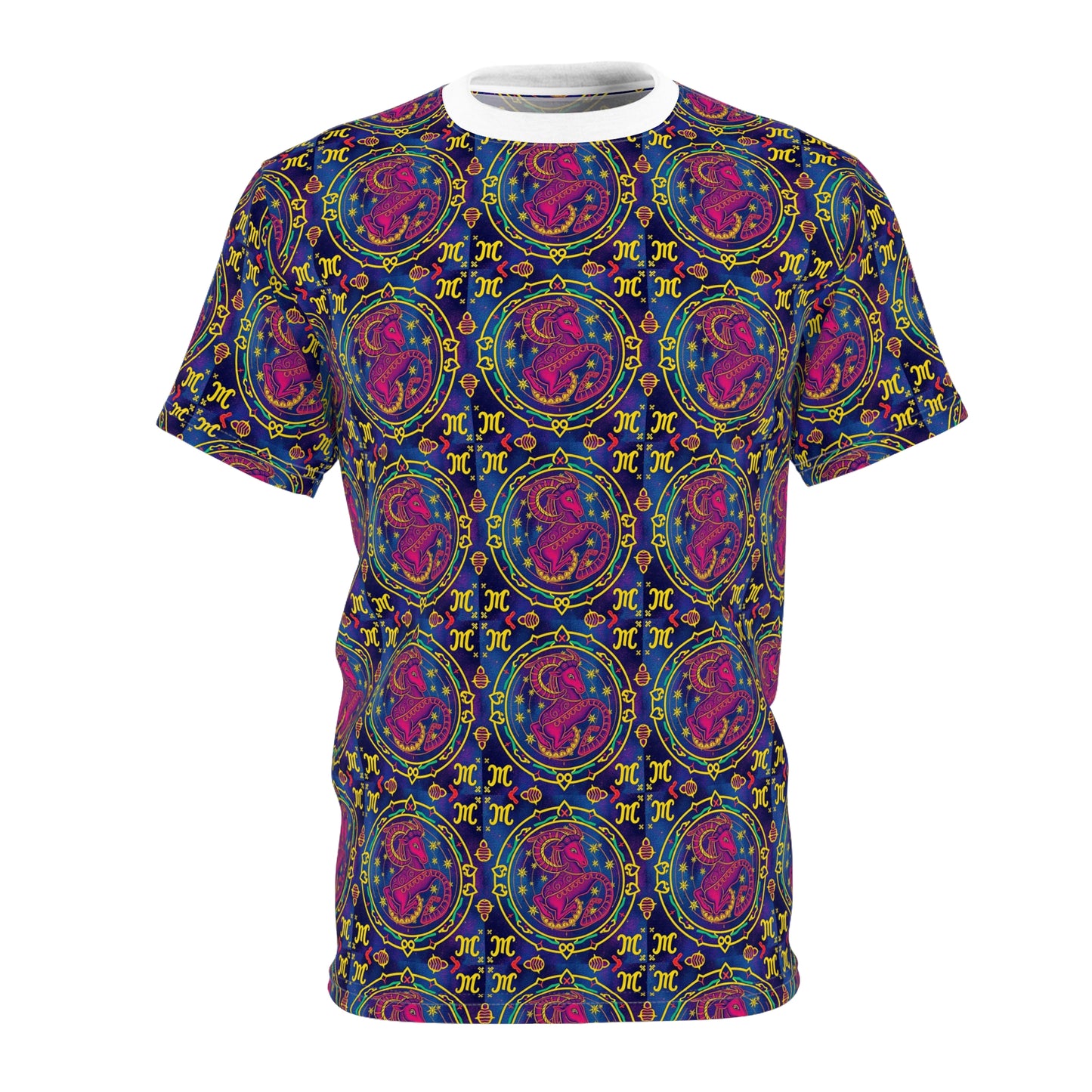 Unisex Cut & Sew T-Shirt, AOP, Capricorn, Zodiac, Pattern