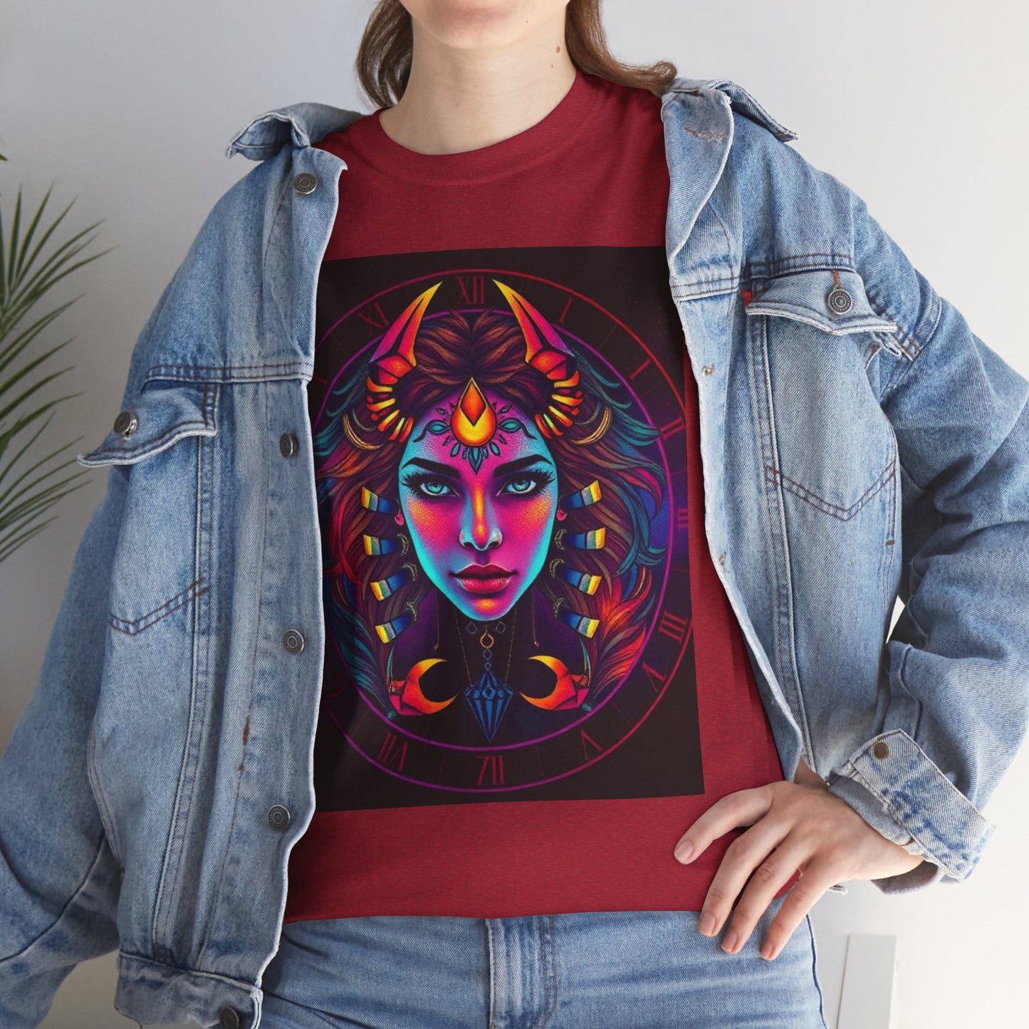 Unisex Heavy Cotton T-Shirt, Scorpio, Zodiac v4, Sexy Art