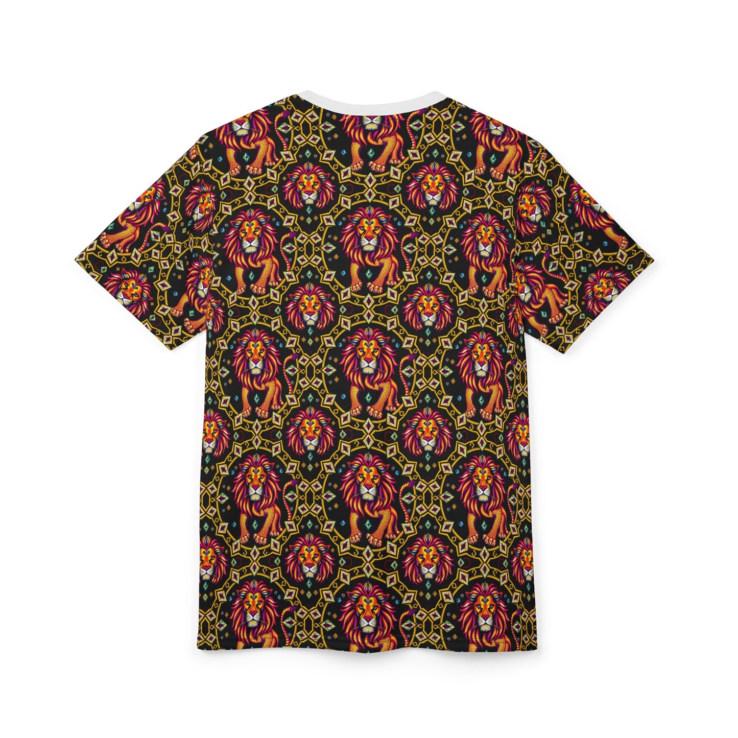 Unisex Cut & Sew T-Shirt, (AOP), Leo, Zodiac v2, Jewels Pattern