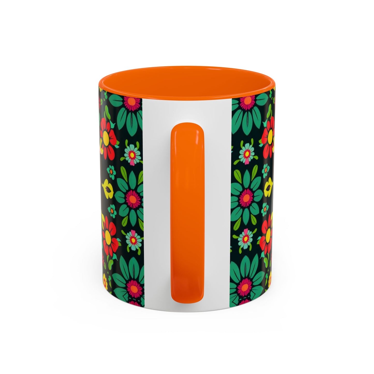 Accent Coffee Mug, Aquarius, Zodiac v4, Flower Pattern, (11, 15oz)