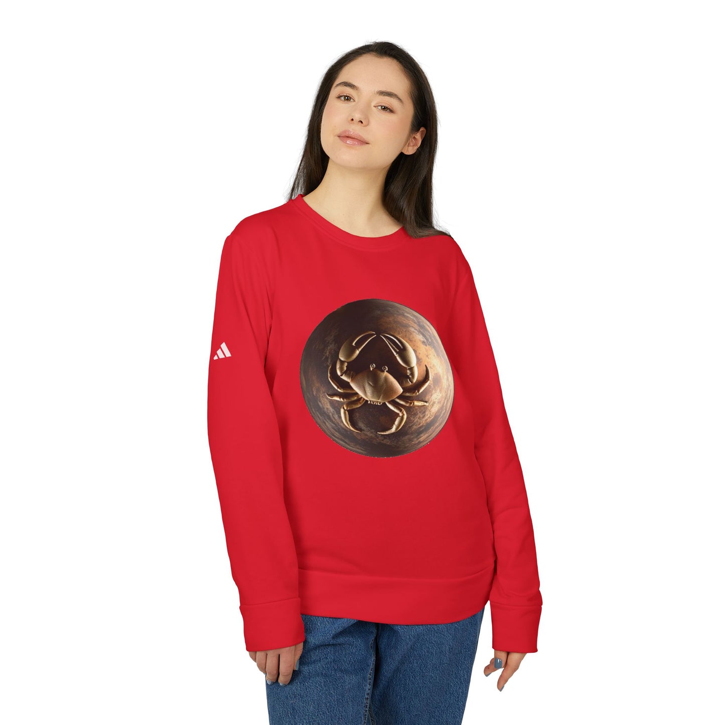 Adidas, Unisex Fleece Crewneck Sweatshirt, Cancer, Planet Animal, Zodiac