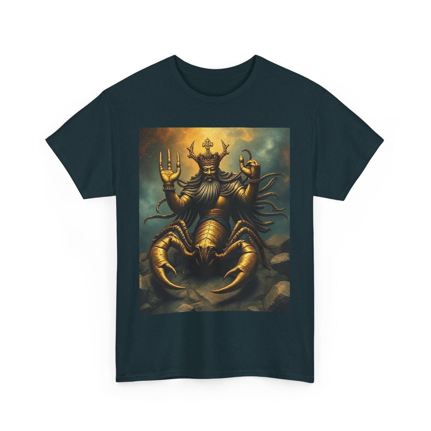 Unisex Heavy Cotton T-Shirt, Desert Scorpio King, Zodiac Design