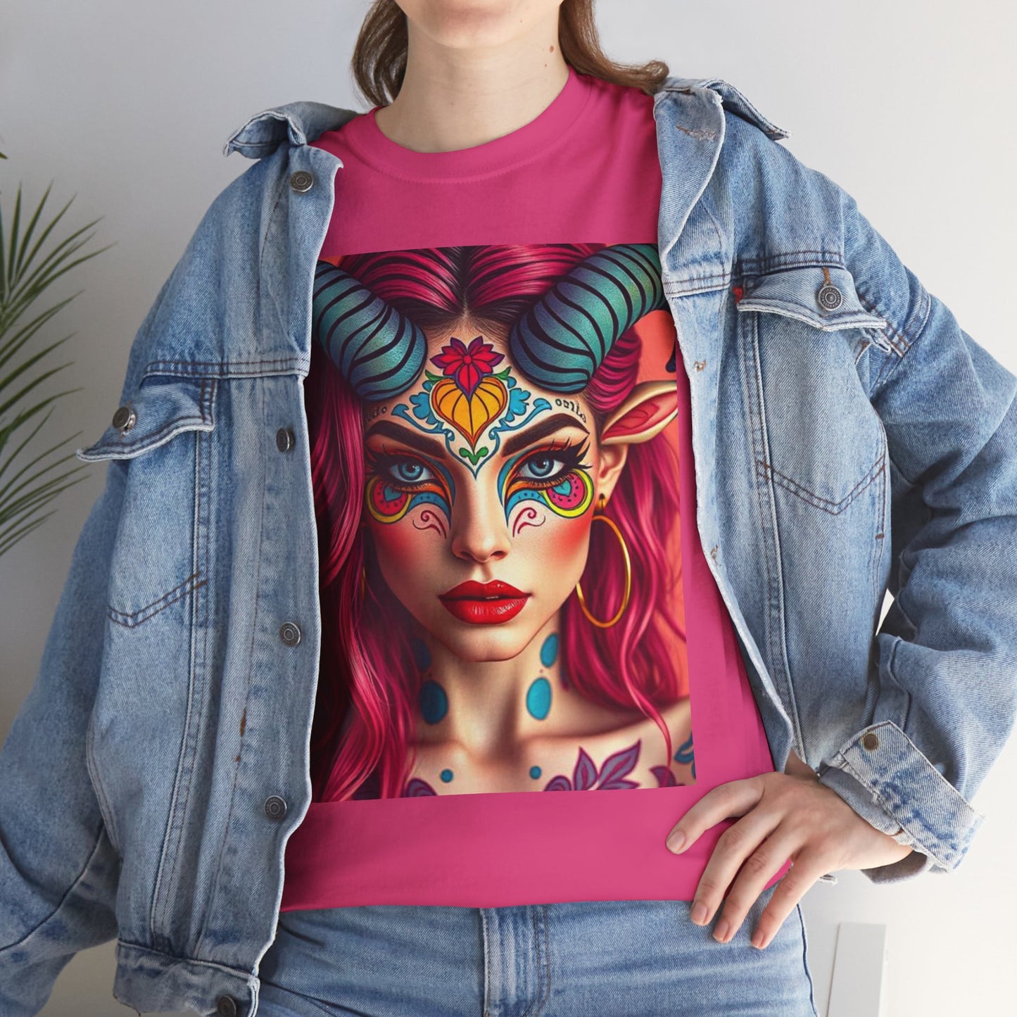 Unisex Heavy Cotton T-Shirt, Taurus, Zodiac, Sexy Art
