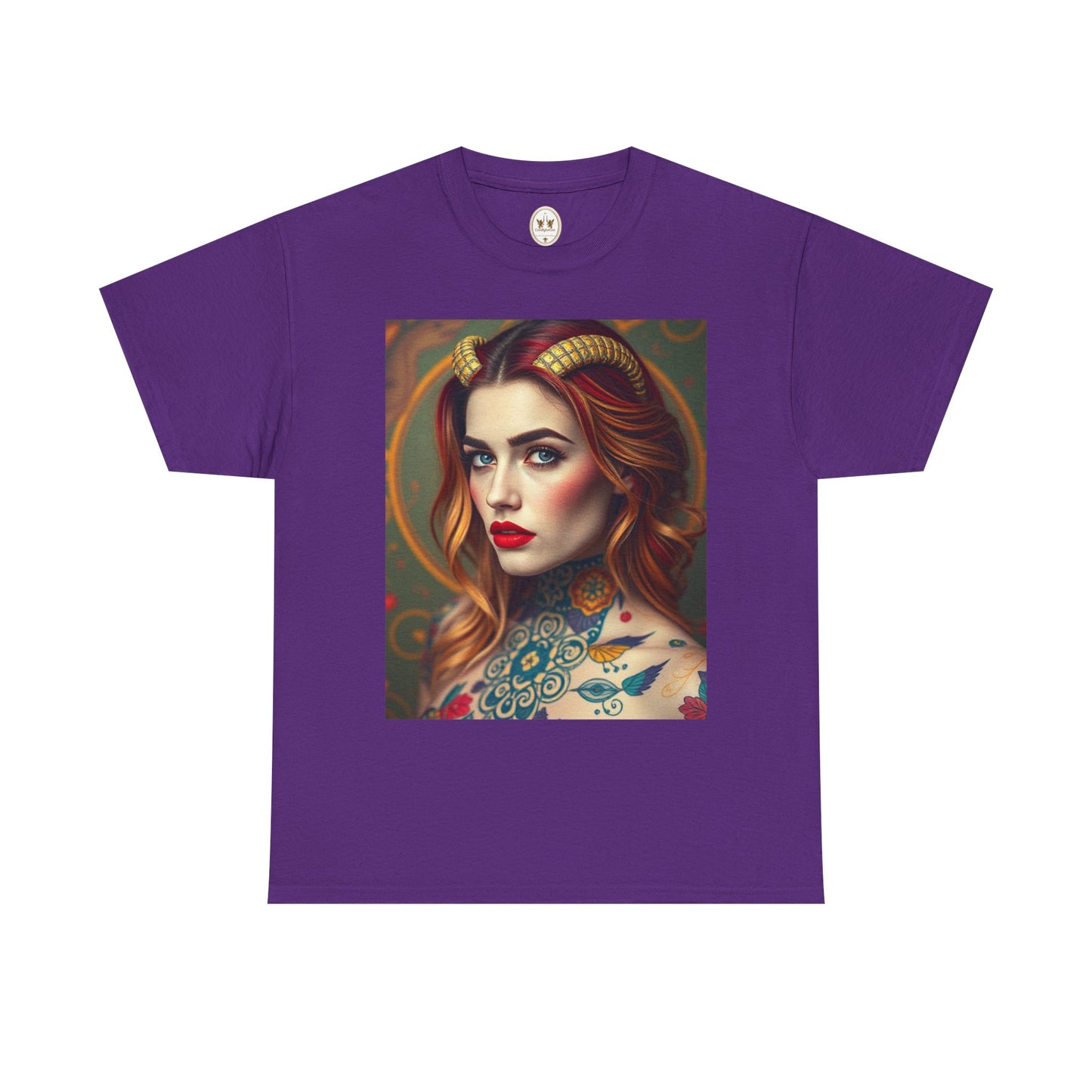 Unisex Heavy Cotton T-Shirt, Capricorn, Zodiac v3, Sexy Art