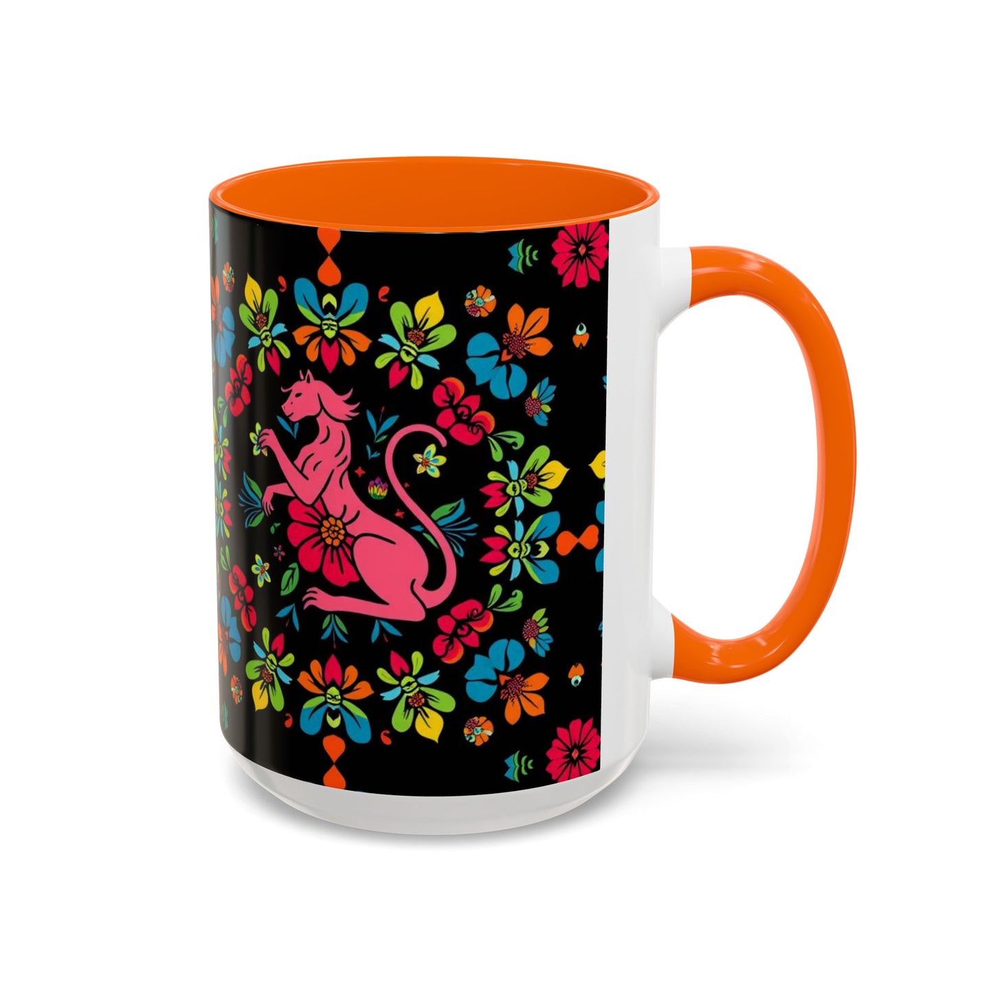 Accent Coffee Mug, Zodiac. Virgo, Flower Pattern, (11, 15oz)