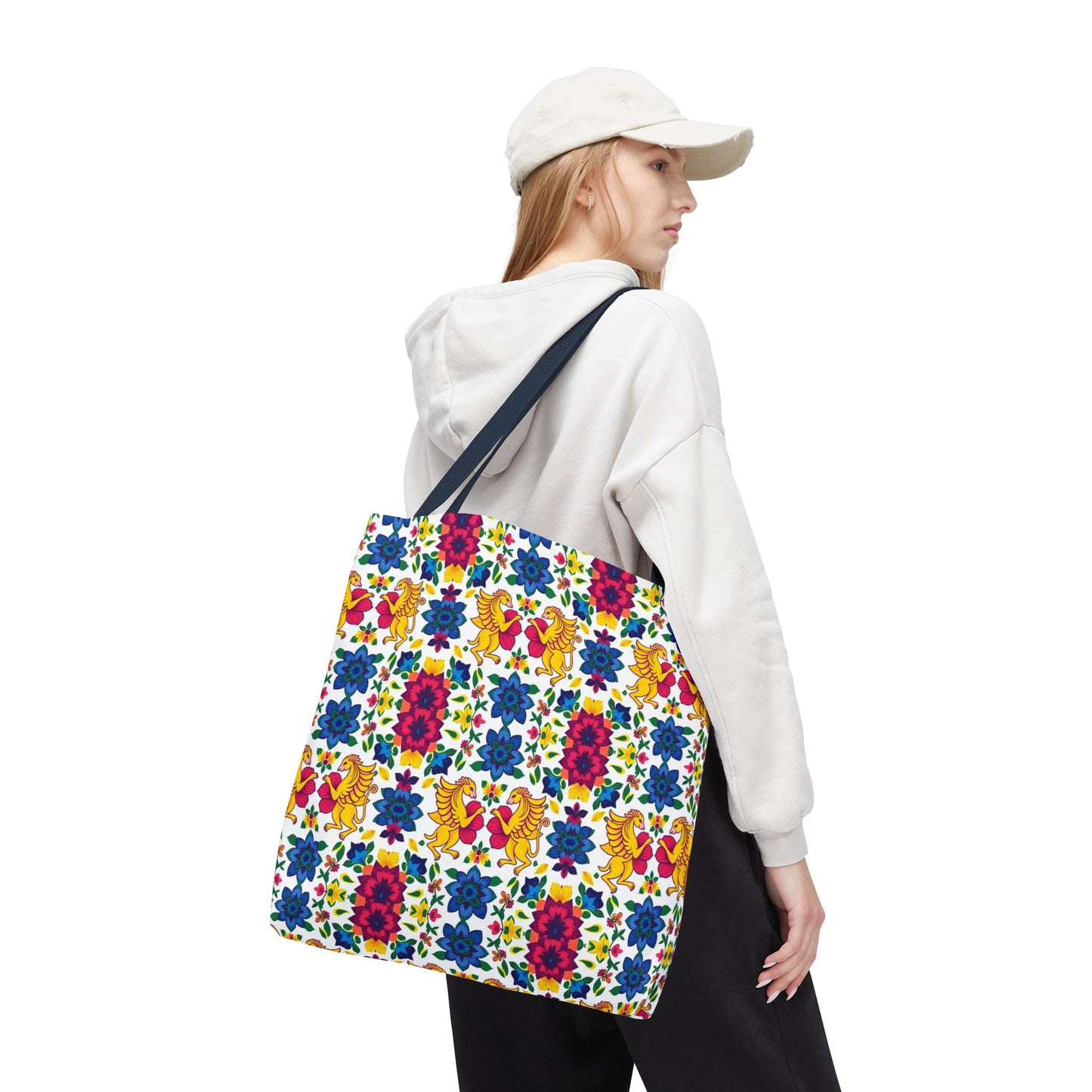 Tote Bag (AOP), Gemini, Zodiac, Flower Pattern