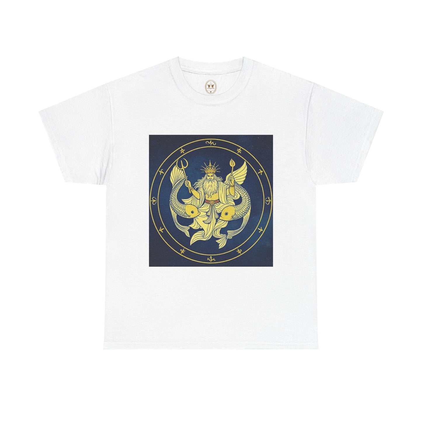 Unisex Heavy Cotton T-Shirt, King of Pisces, Zodiac Design