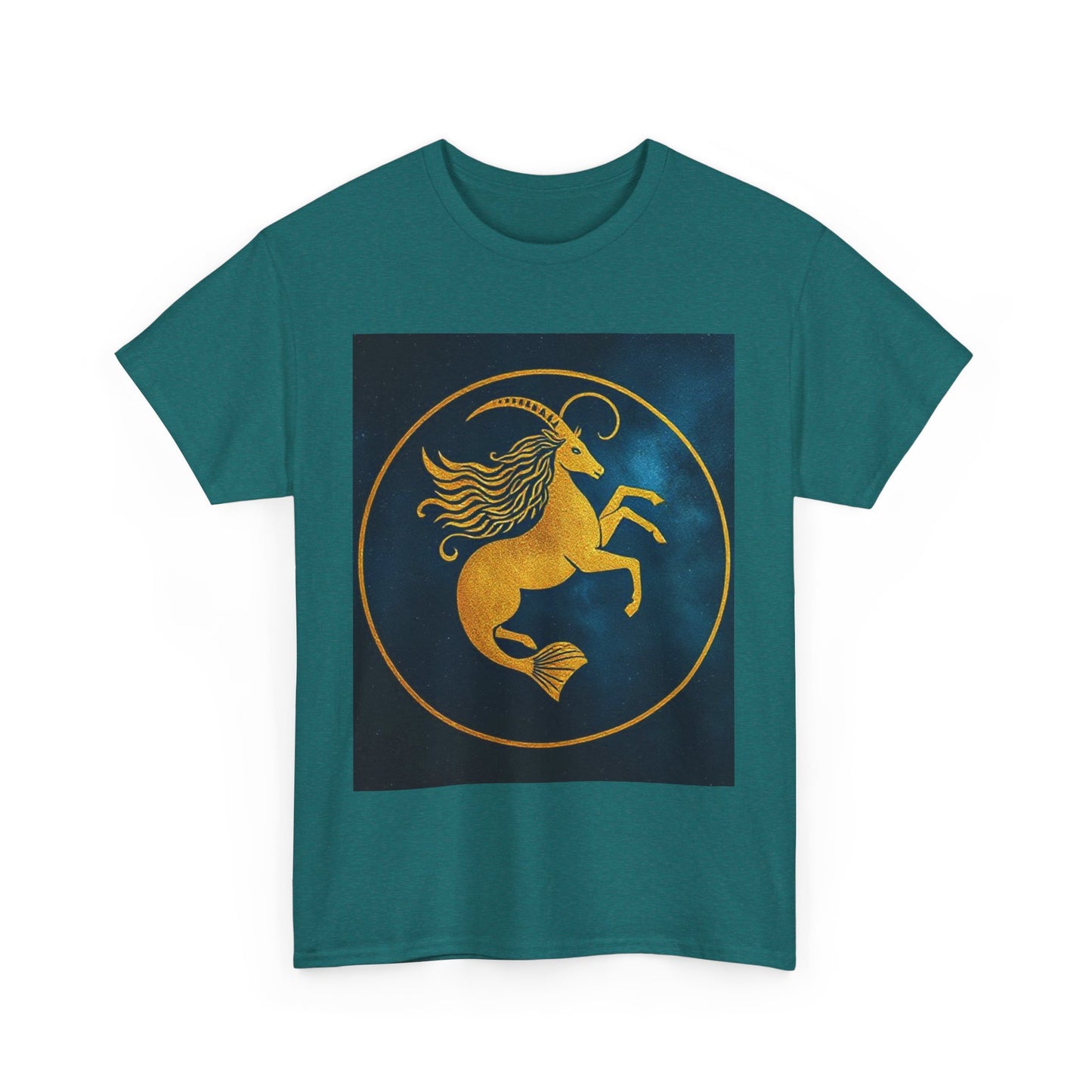 Unisex Heavy Cotton T-Shirt, Capricorn Animal v3, Symbol, Zodiac Design