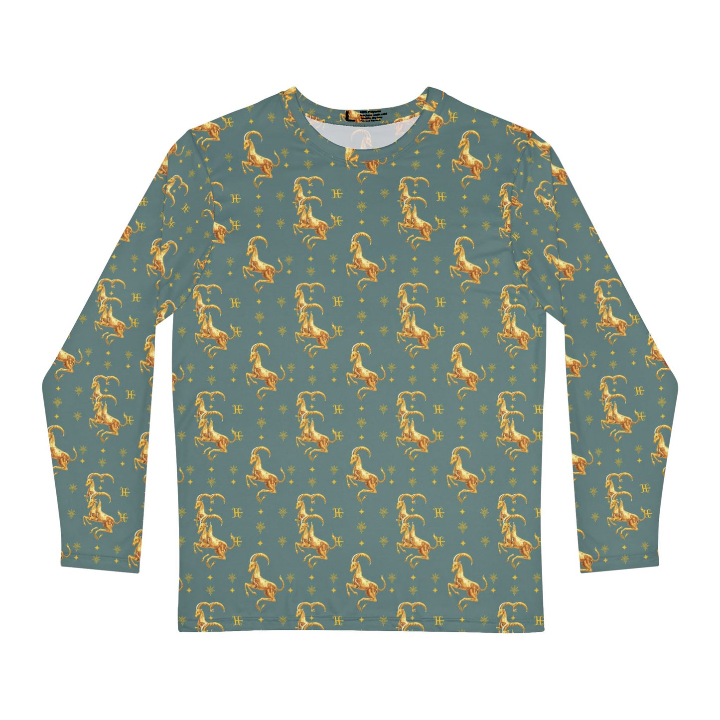 Men's Long Sleeve Shirt, (AOP), Capricorn, Zodiac v1, Pattern