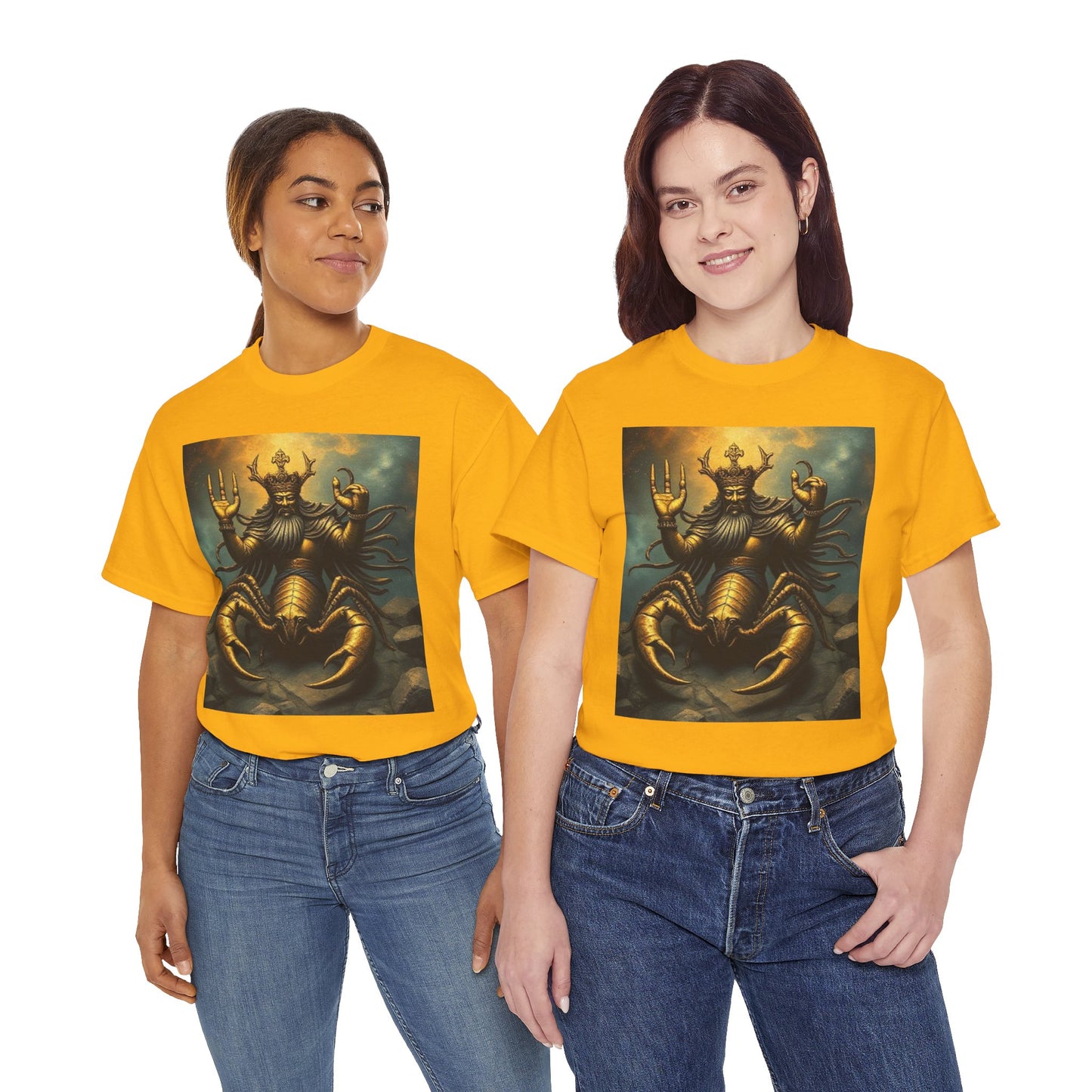 Unisex Heavy Cotton T-Shirt, Desert Scorpio King, Zodiac Design