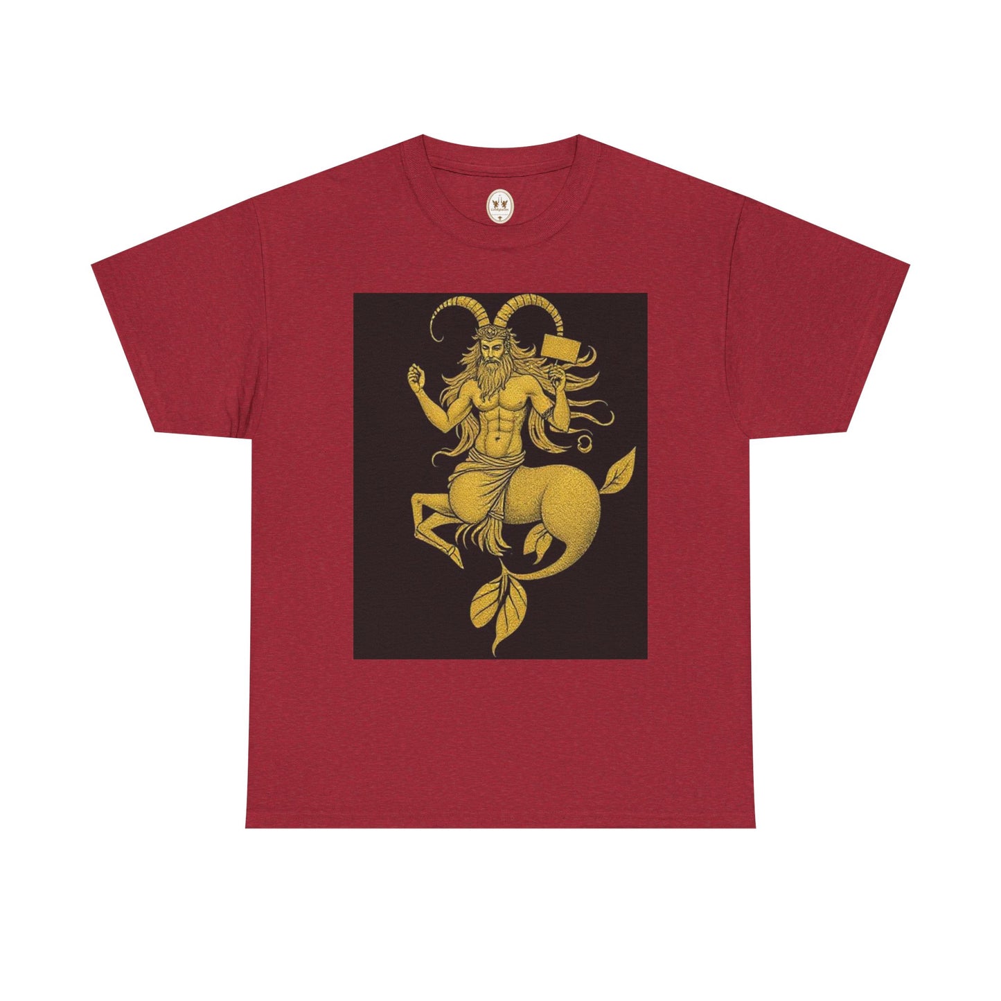 Unisex Heavy Cotton T-Shirt, Capricorn God, Zodiac Design