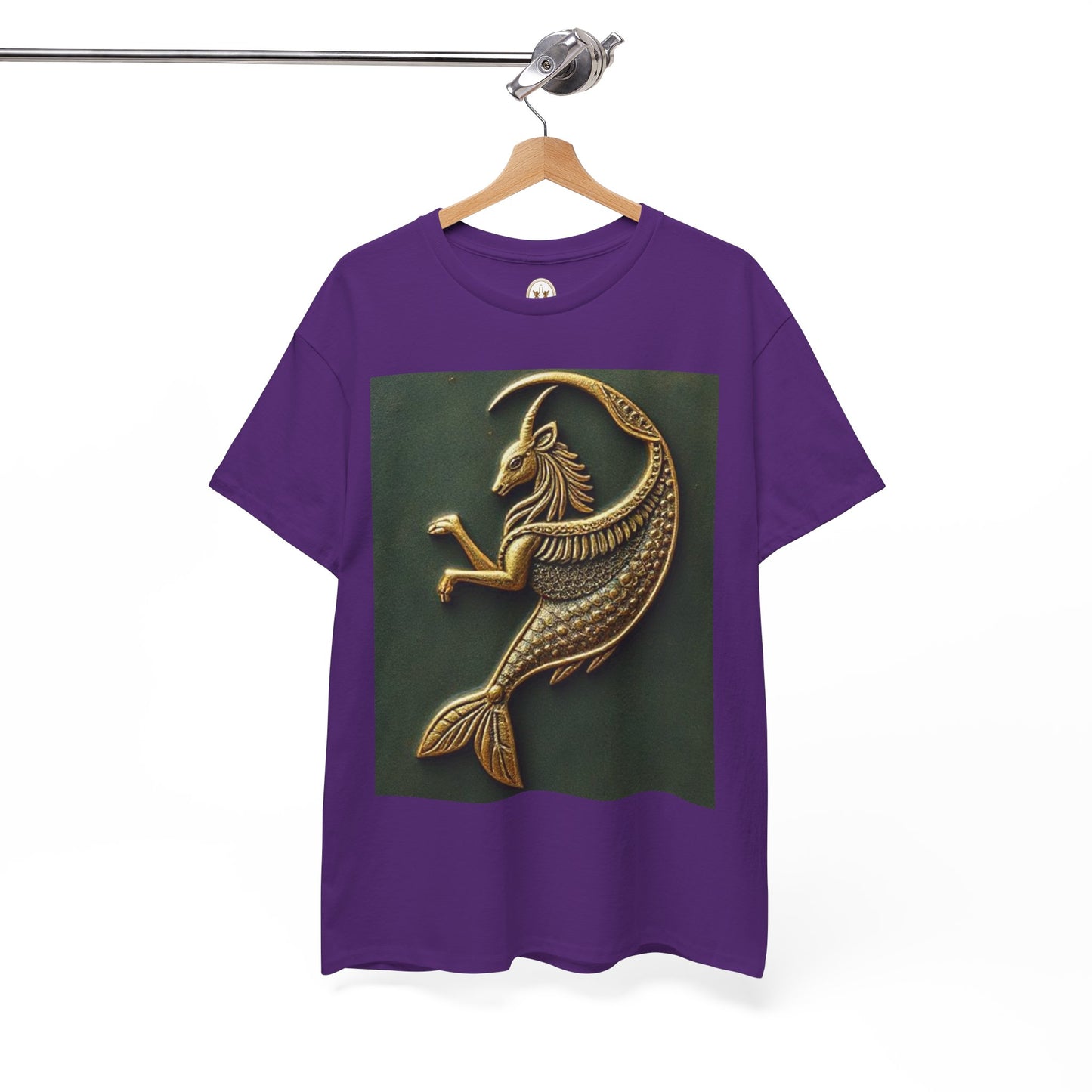 Unisex Heavy Cotton T-Shirt, Capricorn Animal v1, Symbol, Zodiac Design