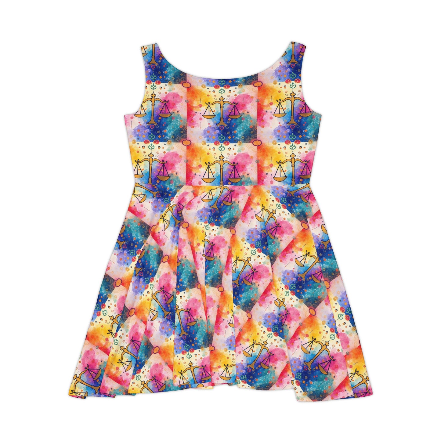Women's Skater Dress, AOP, Zodiac, Libra, Pattern