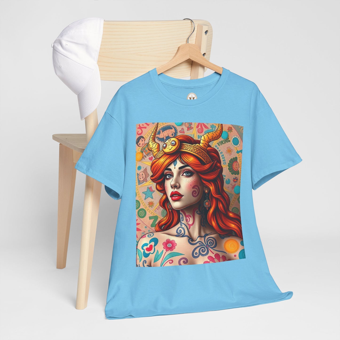 Unisex Heavy Cotton T-Shirt, Virgo, Zodiac v1, Sexy Art