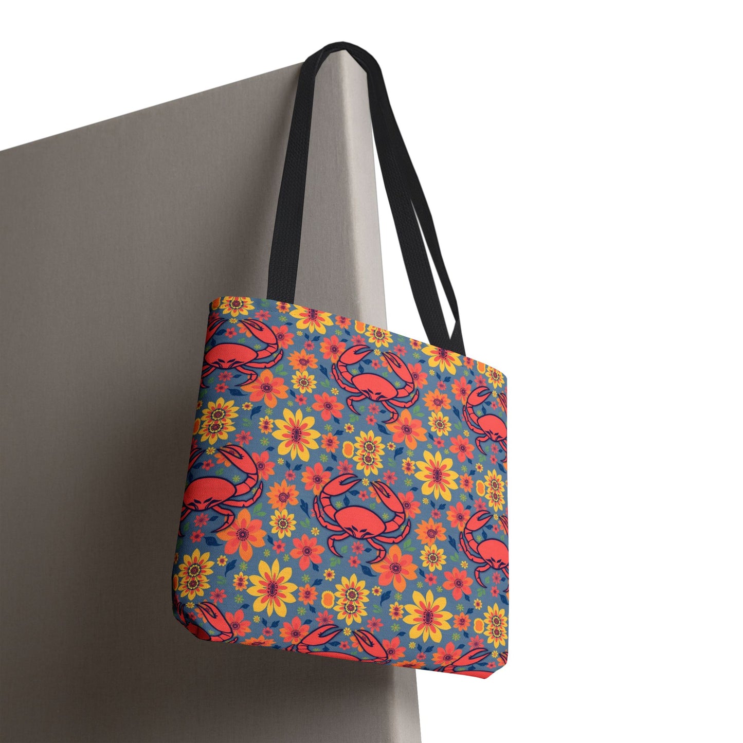 Tote Bag, (AOP), Cancer, Zodiac v3, Flower Pattern