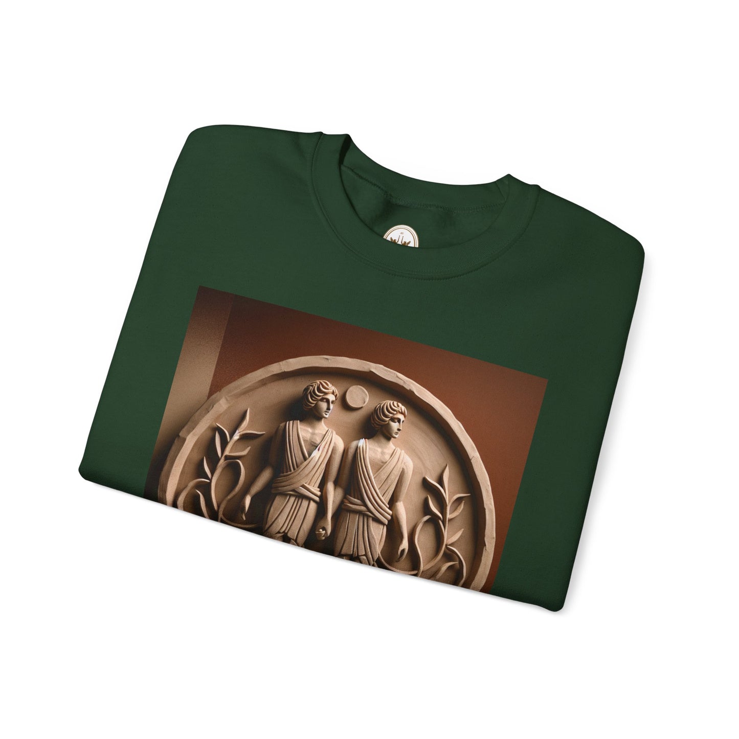 Unisex Heavy Blend™ Crewneck Sweatshirt, Stone Twins, Gemini Zodiac Design