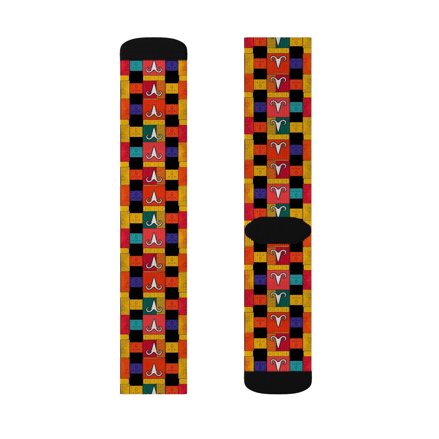 Sublimation Socks, Aries, Zodiac v2, Shapes Pattern