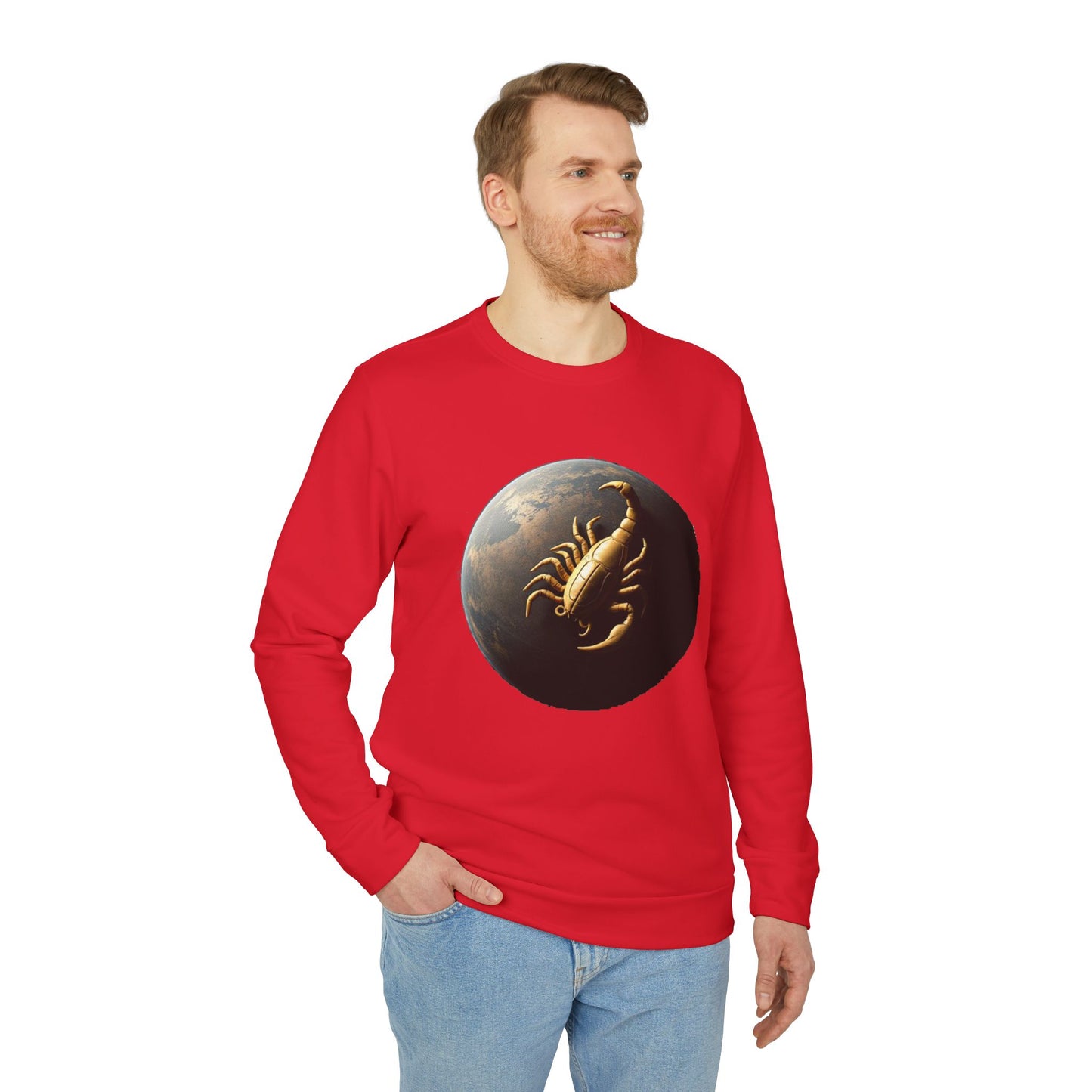 Adidas, Unisex Fleece Crewneck Sweatshirt, Scorpio, Planet Animal, Zodiac