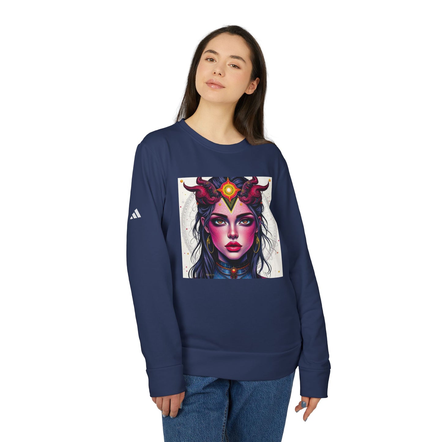 Adidas, Unisex Fleece Crewneck Sweatshirt, Virgo, Pop Art v1, Zodiac
