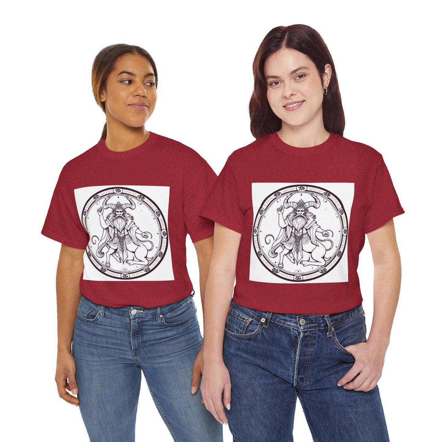 Unisex Heavy Cotton T-Shirt, Bull Centaur, Taurus Zodiac Design