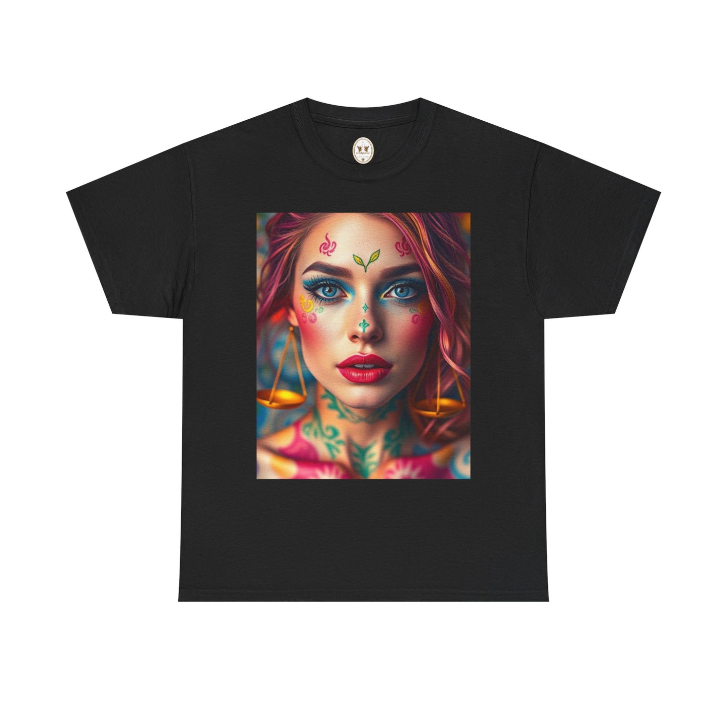 Unisex Heavy Cotton T-Shirt, Libra, Zodiac v1, Sexy Art