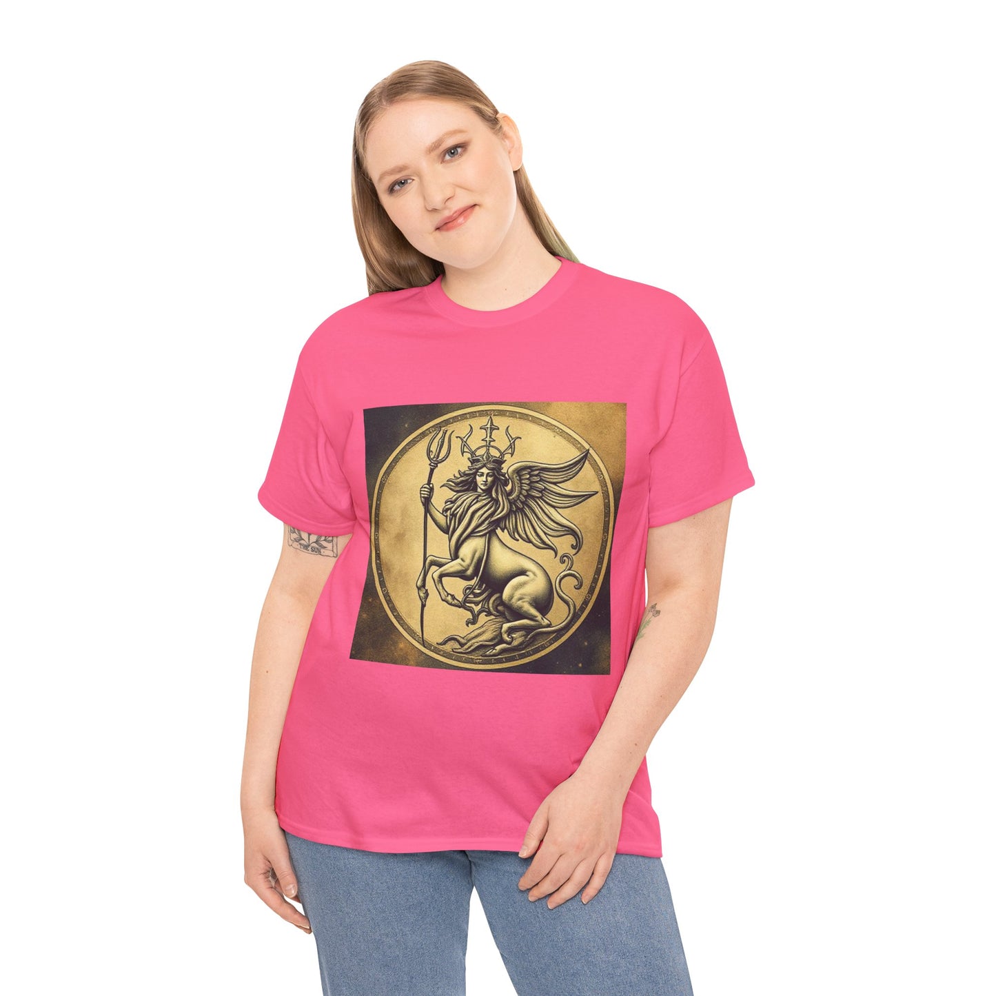 Unisex Heavy Cotton T-Shirt, Angel Animal, Virgo Zodiac Design