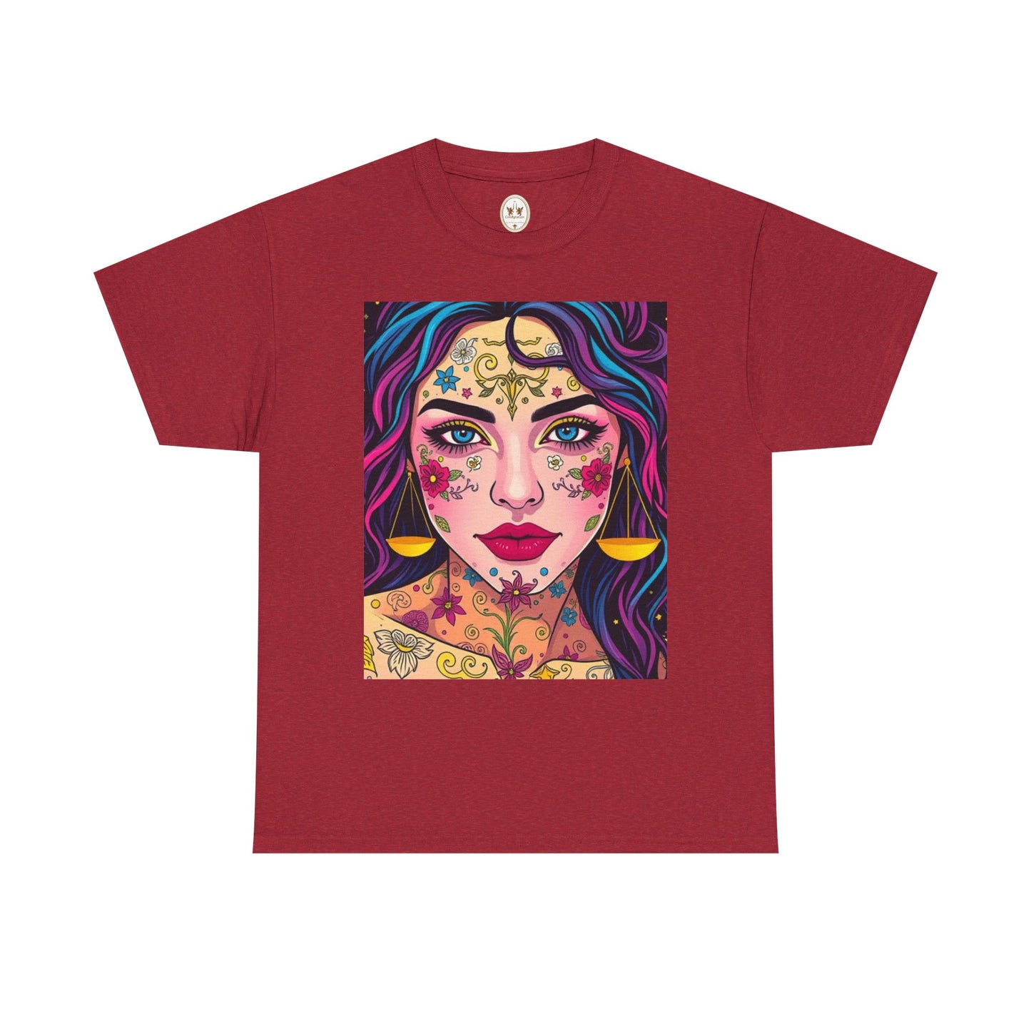 Unisex Heavy Cotton T-Shirt, Libra, Zodiac v4, Sexy Art