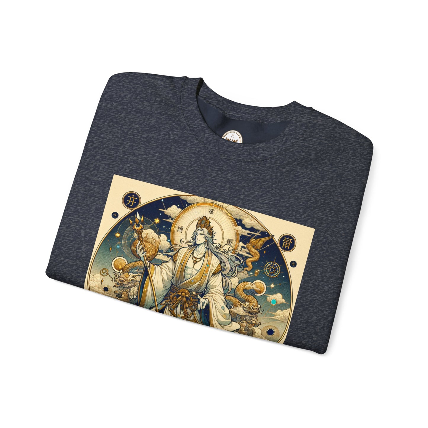 Unisex Heavy Blend™ Crewneck Sweatshirt, Anime Capricorn God, Zodiac Design