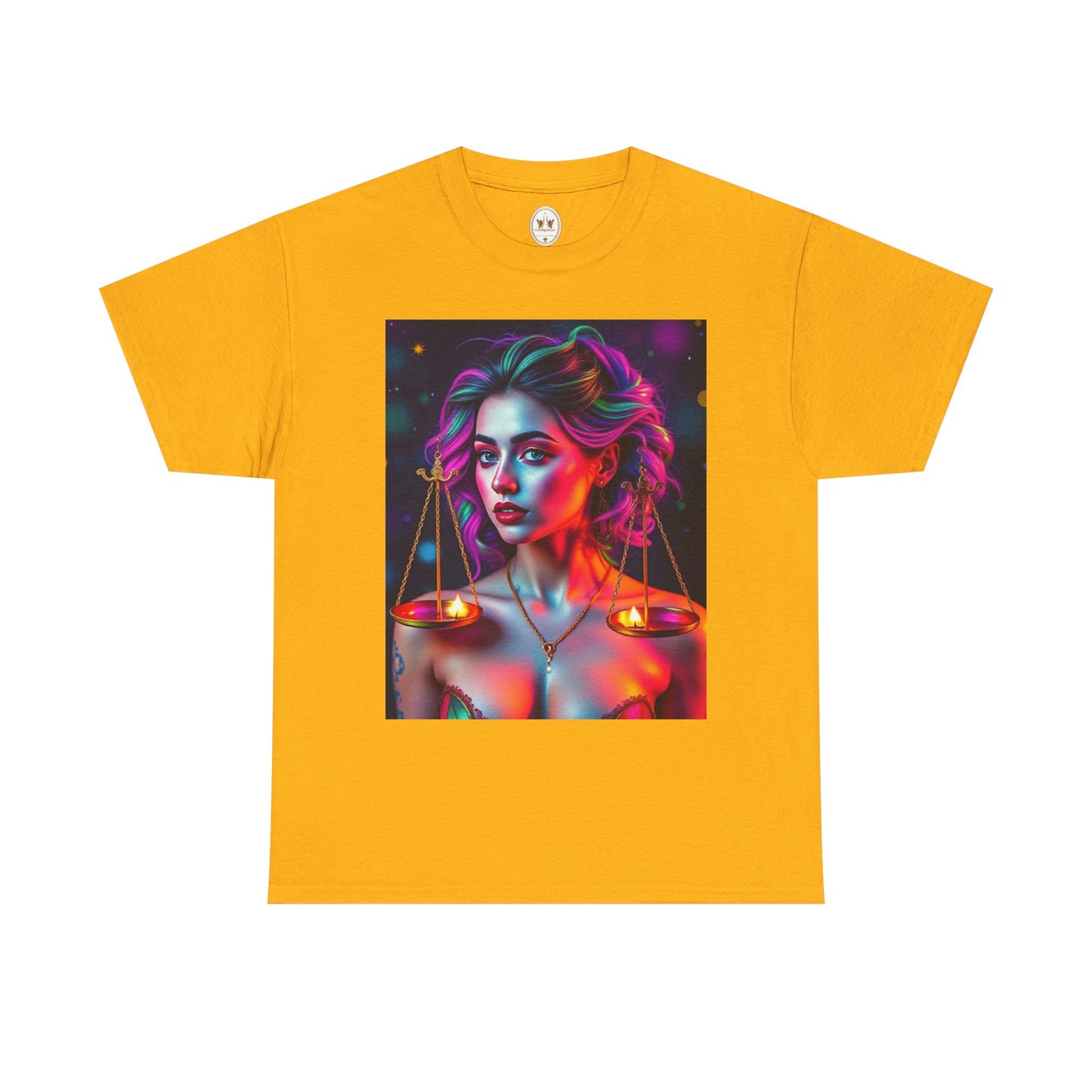 Unisex Heavy Cotton T-Shirt, Libra, Zodiac v3, Sexy Art