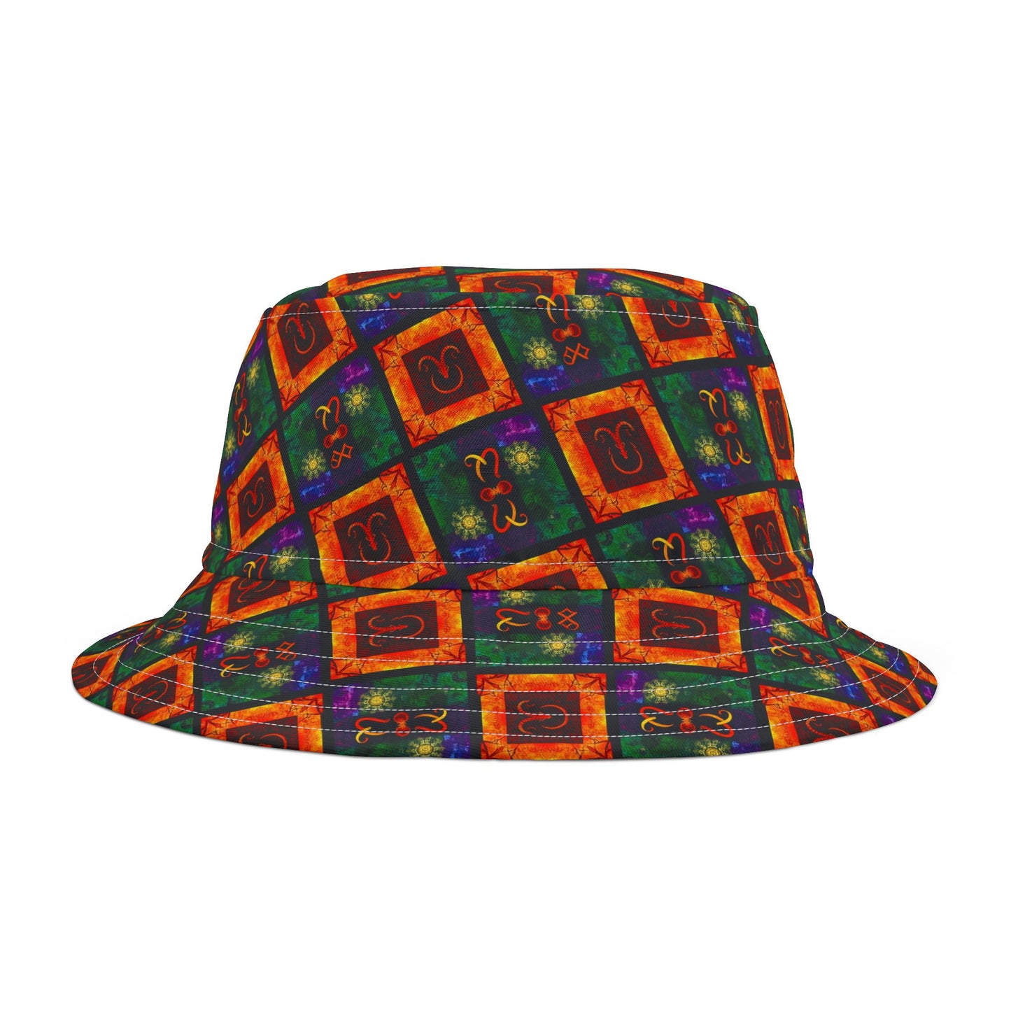 Bucket Hat, (AOP), Capricorn, Zodiac, Shape Pattern