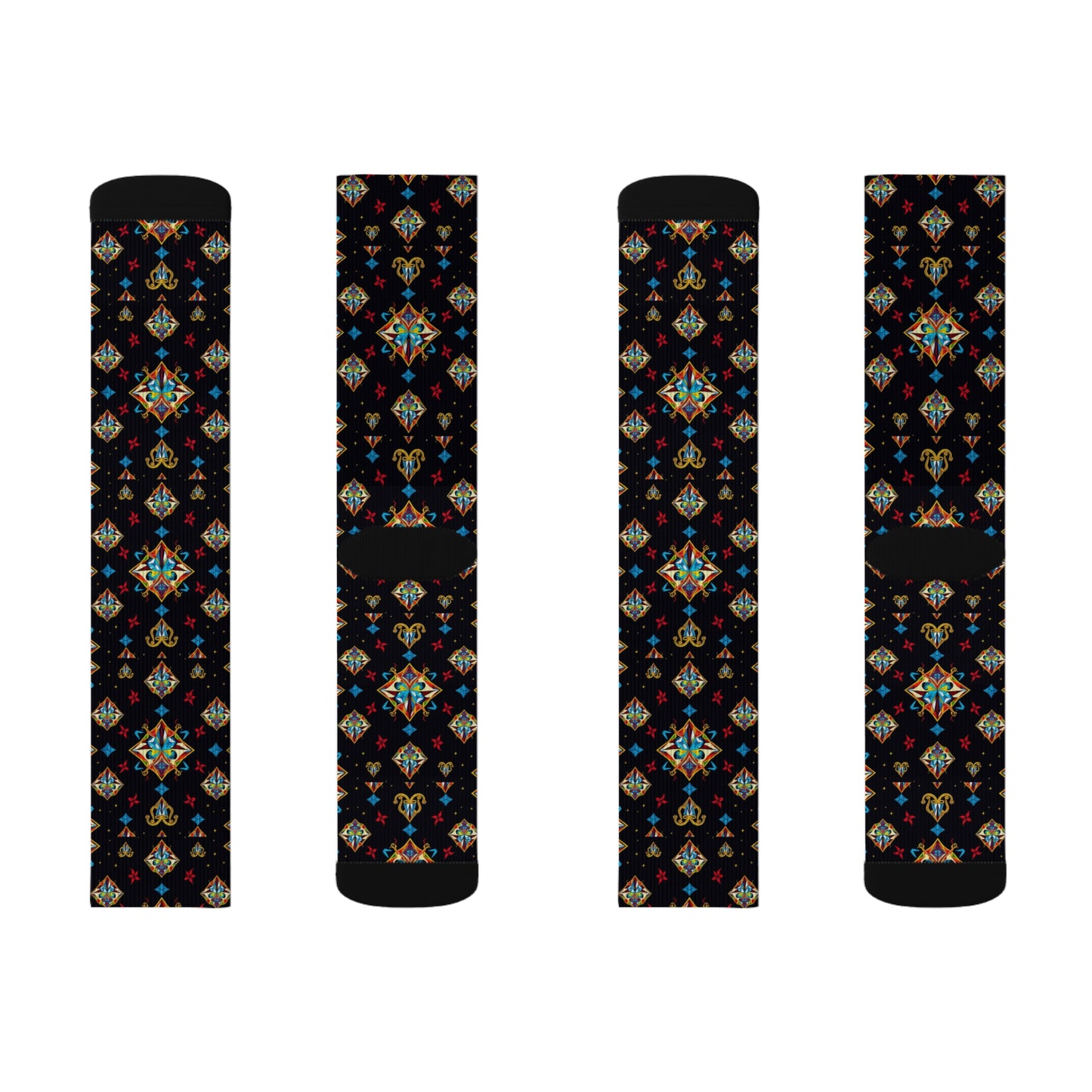 Sublimation Socks, Sagittarius, Zodiac v3, Jewel Pattern
