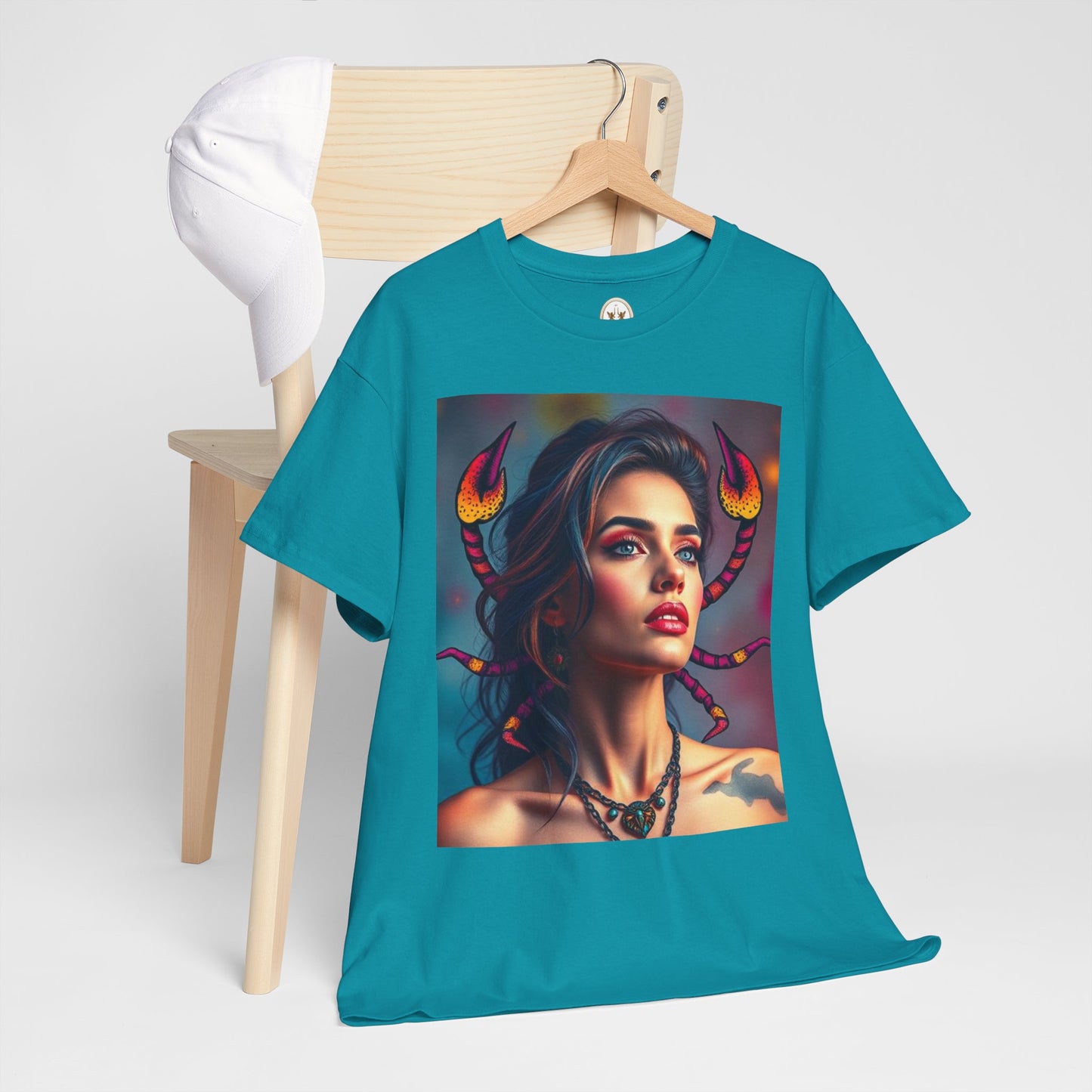 Unisex Heavy Cotton T-Shirt, Scorpio, Zodiac v2, Sexy Art