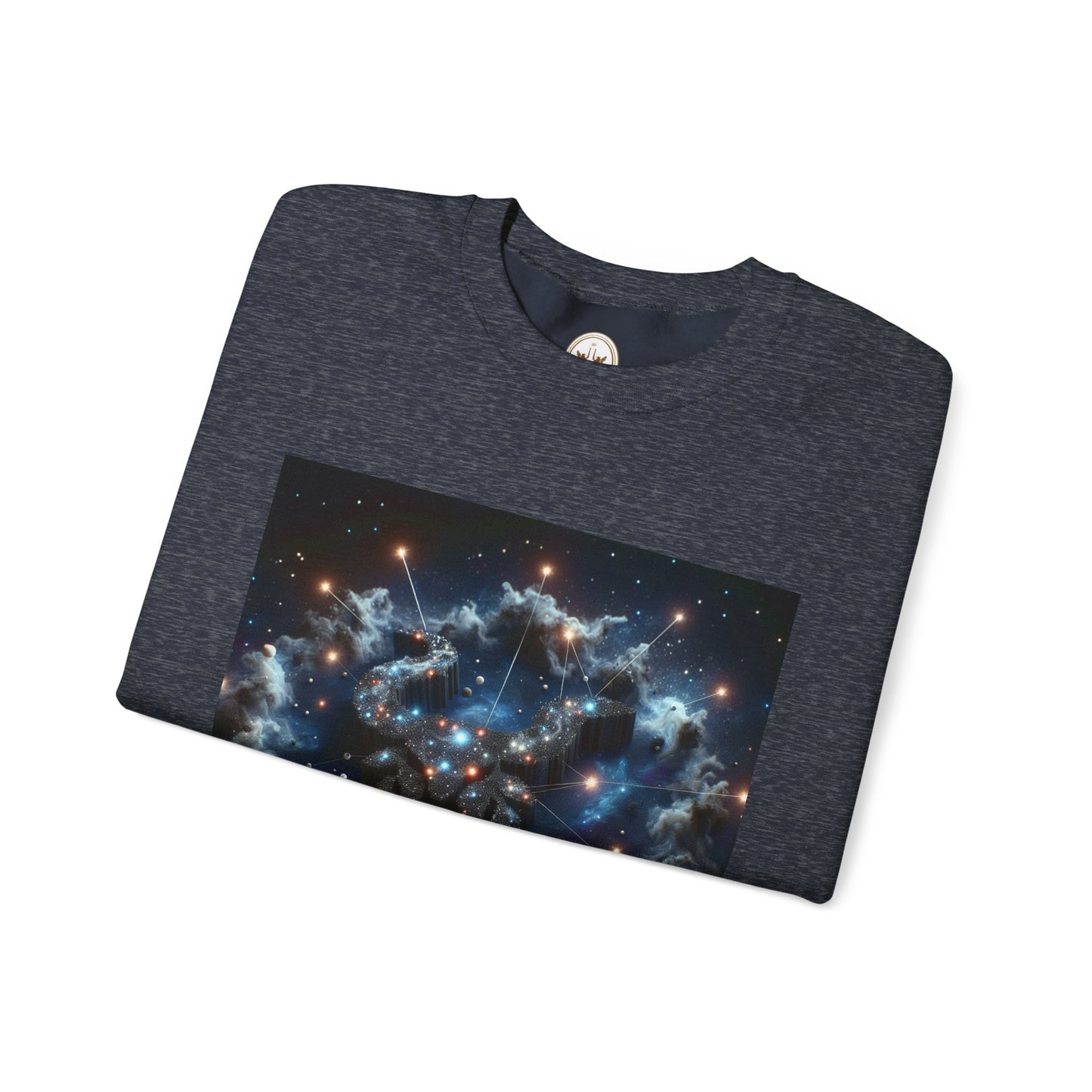 Unisex Heavy Blend™ Crewneck Sweatshirt, Space Bullhead, Taurus Zodiac Design