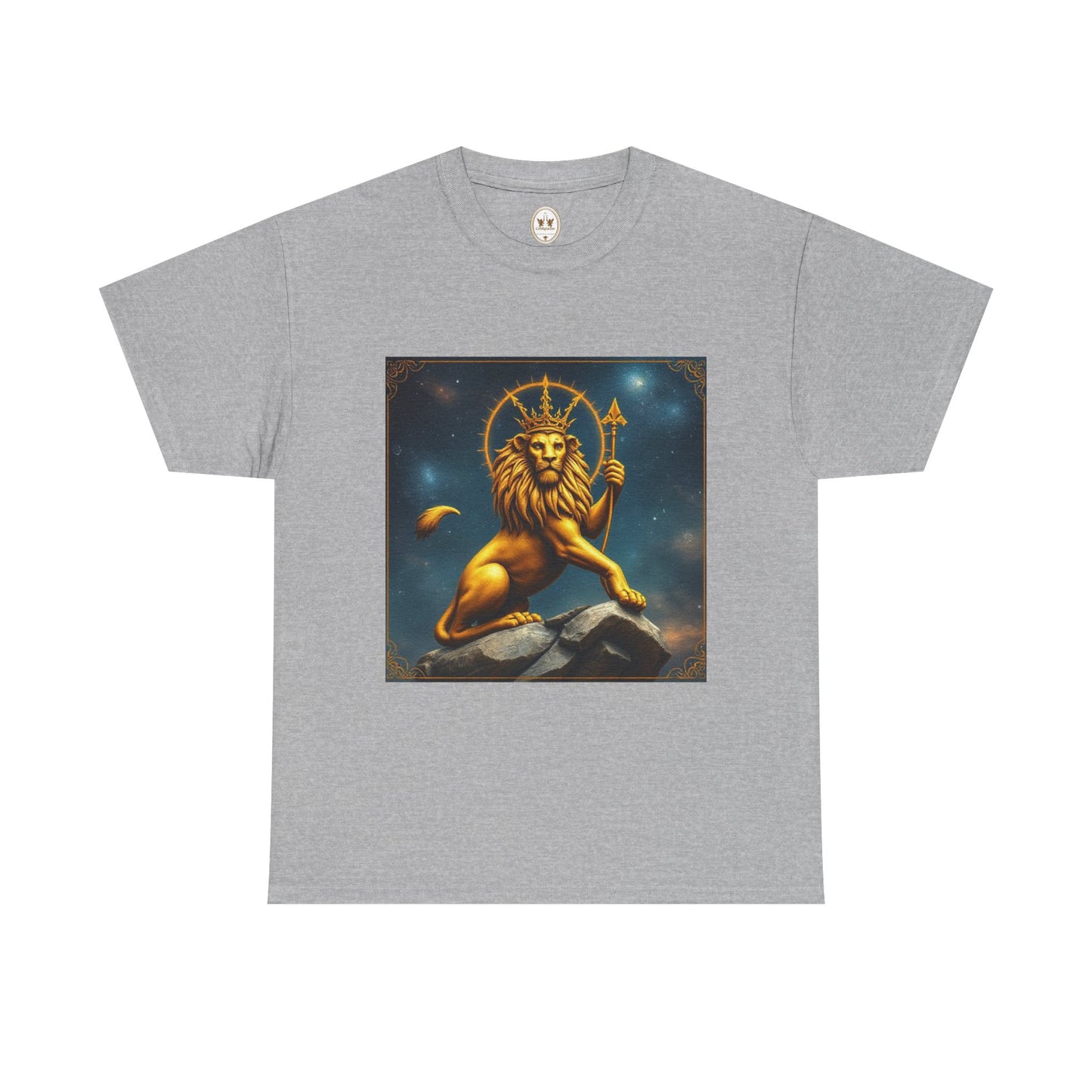 Unisex Heavy Cotton T-Shirt, King of Lions, Leo Zodiac Design
