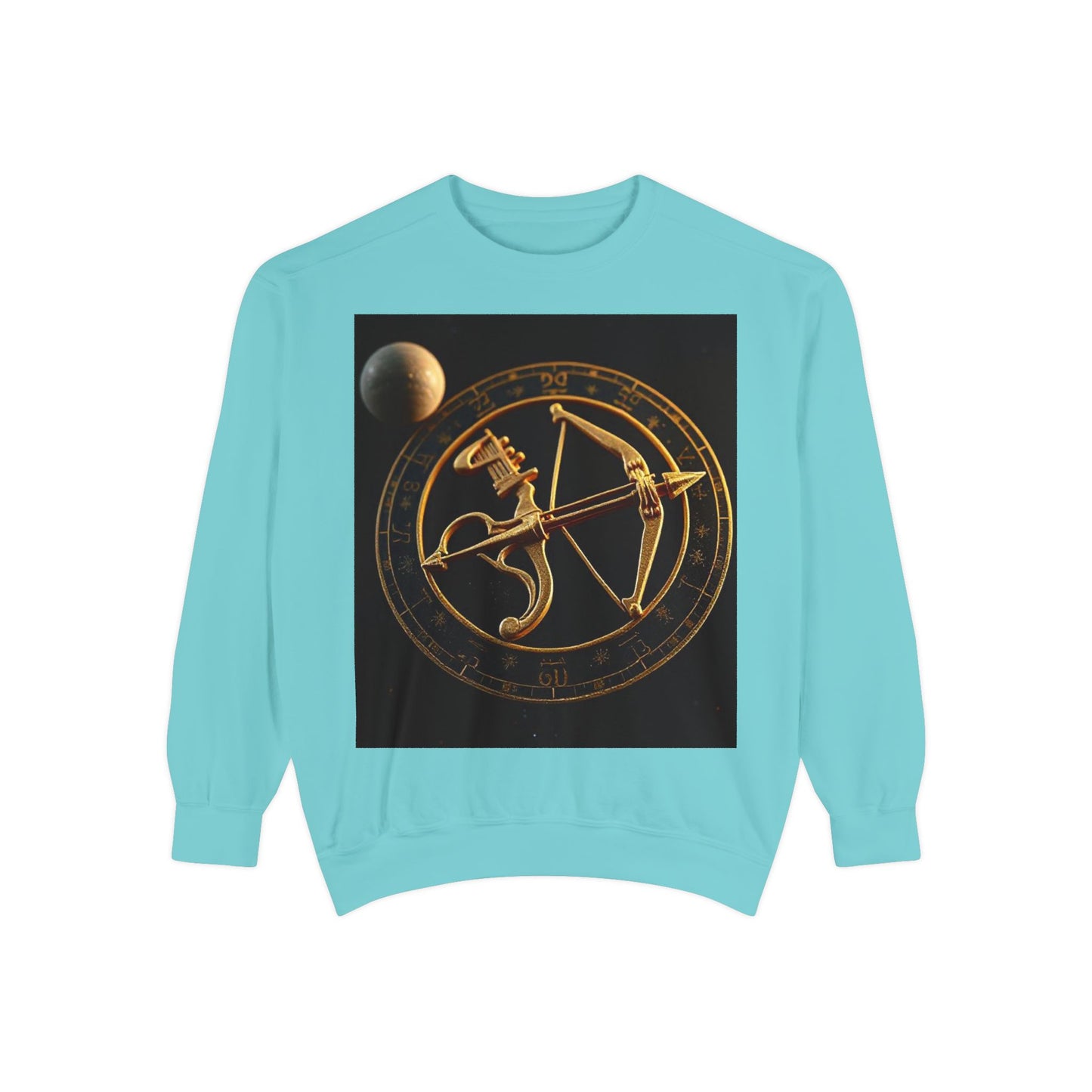 Garment-Dyed Sweatshirt, Unisex, Space Symbol Design, Sagittarius