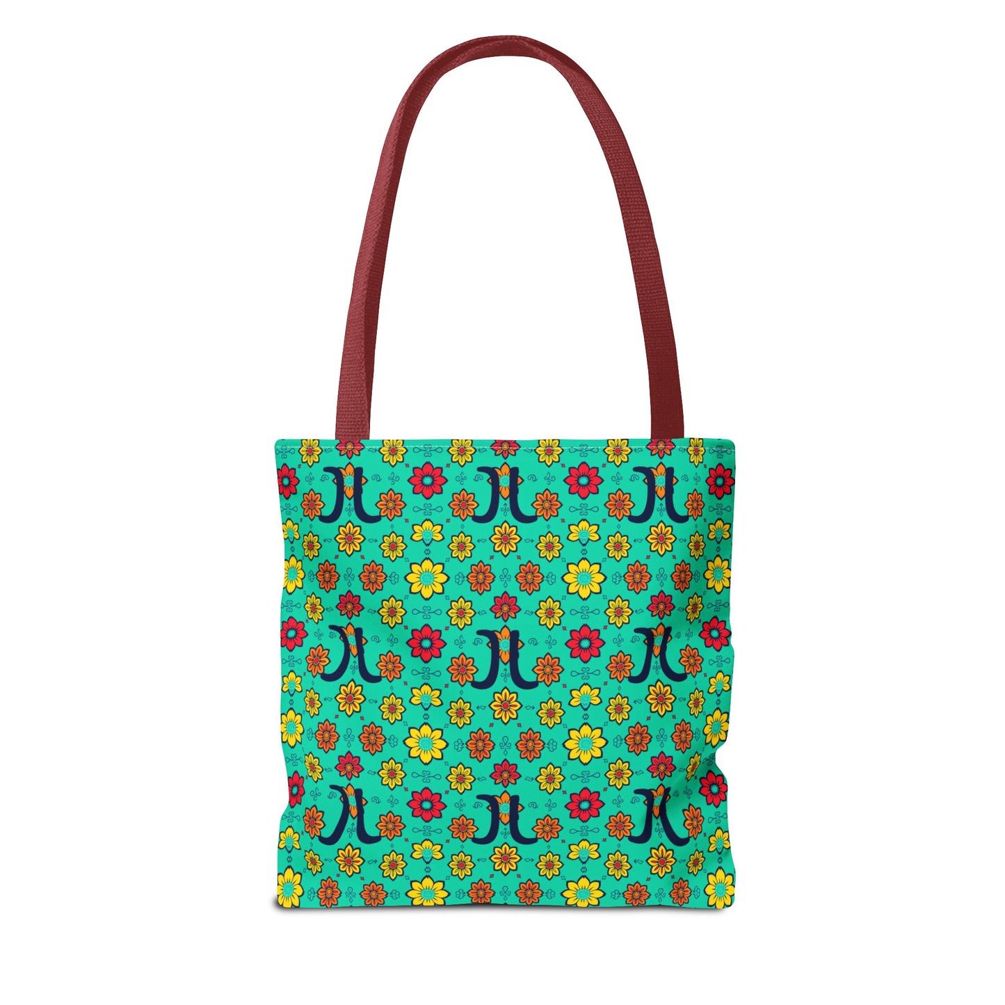 Tote Bag, (AOP), Aquarius, Zodiac, Flower Pattern