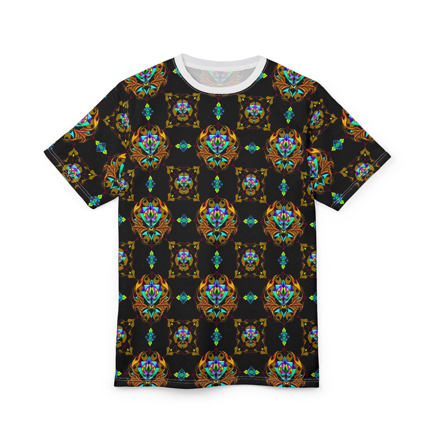 Unisex Cut & Sew T-Shirt, (AOP), Scorpio, Zodiac, Jewels Pattern