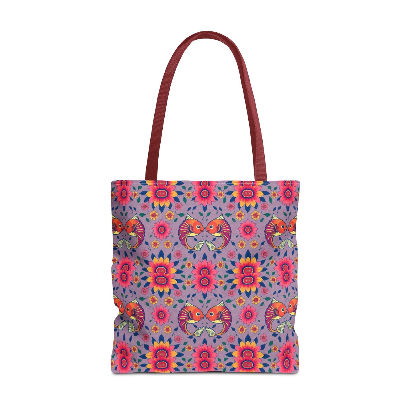 Tote Bag (AOP), Pisces, Zodiac v2, Flower Pattern
