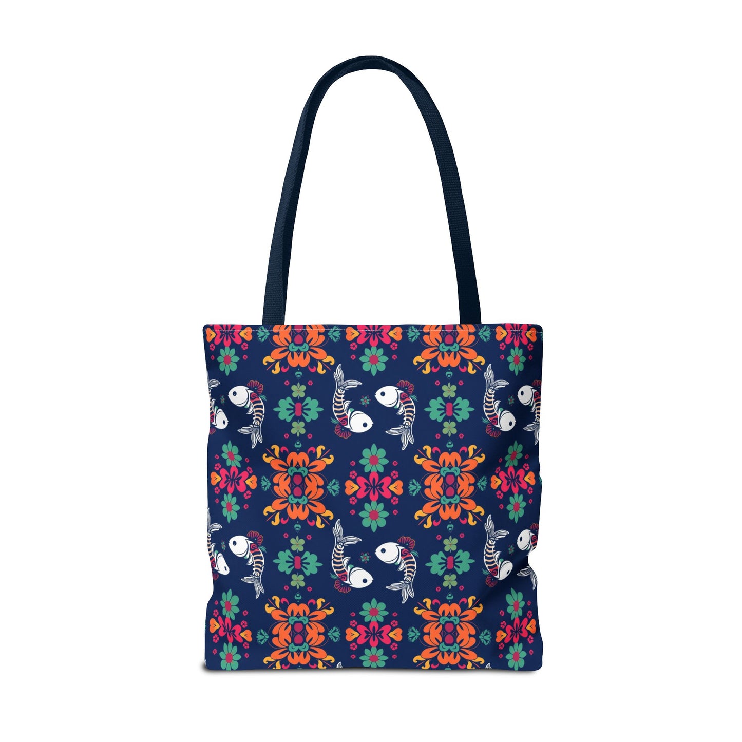 Tote Bag (AOP), Pisces, Zodiac, Flower Pattern