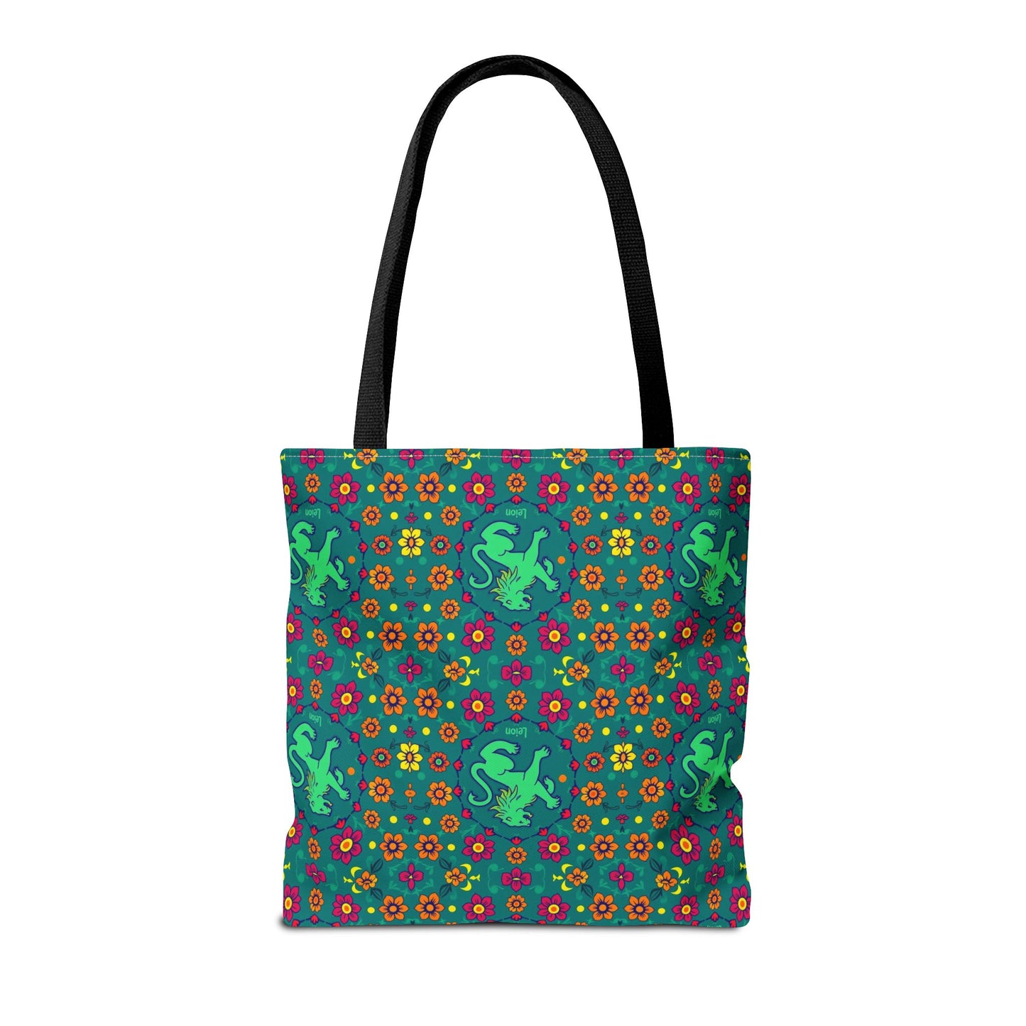 Tote Bag (AOP), Leo, Zodiac v1, Flower Pattern