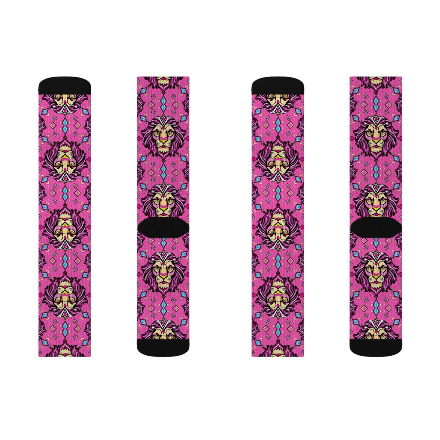 Sublimation Socks, Leo, Zodiac v1, Jewel Pattern