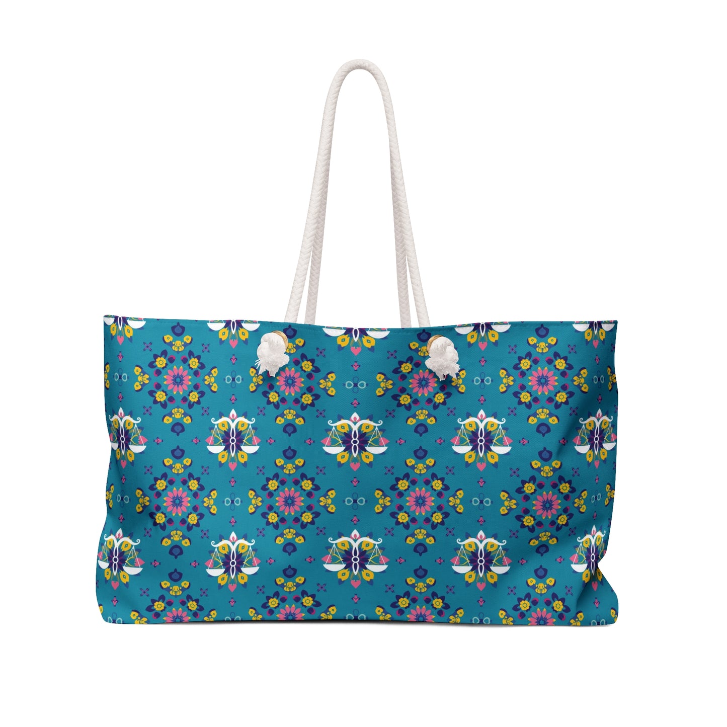 Weekender Bag, Libra, Zodiac v2, Flower Pattern