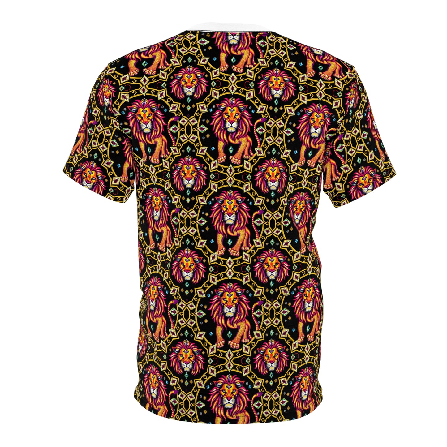 Unisex Cut & Sew T-Shirt, (AOP), Leo, Zodiac v2, Jewels Pattern
