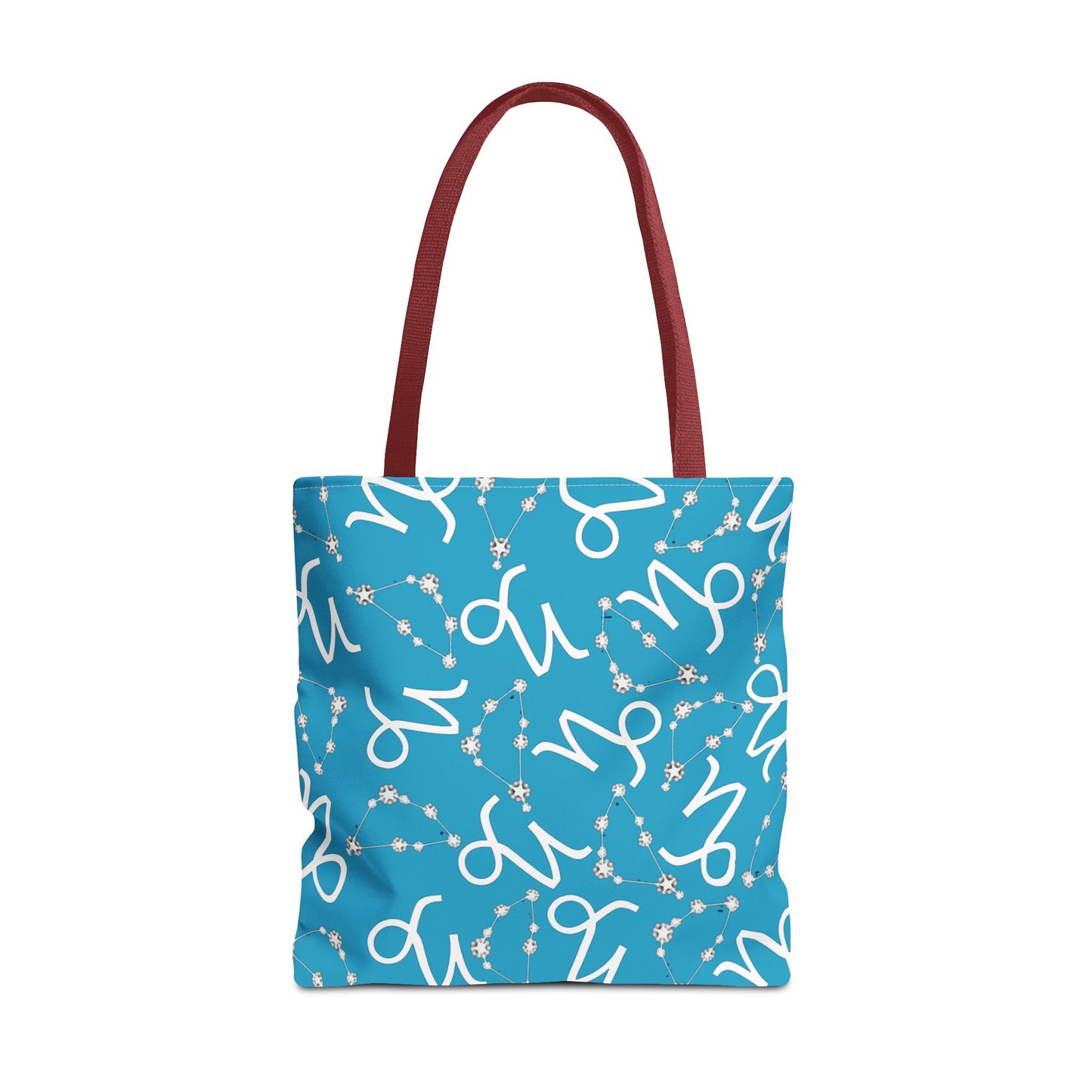 Tote Bag, Capricorn Zodiac Sign, AOP, (Turquoise, White)