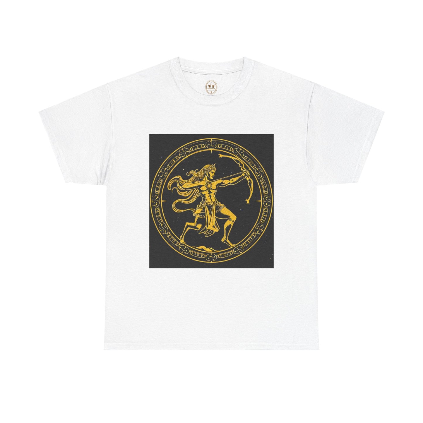 Unisex Heavy Cotton T-Shirt, Mythical Faun/Satyr, Sagittarius Zodiac Design