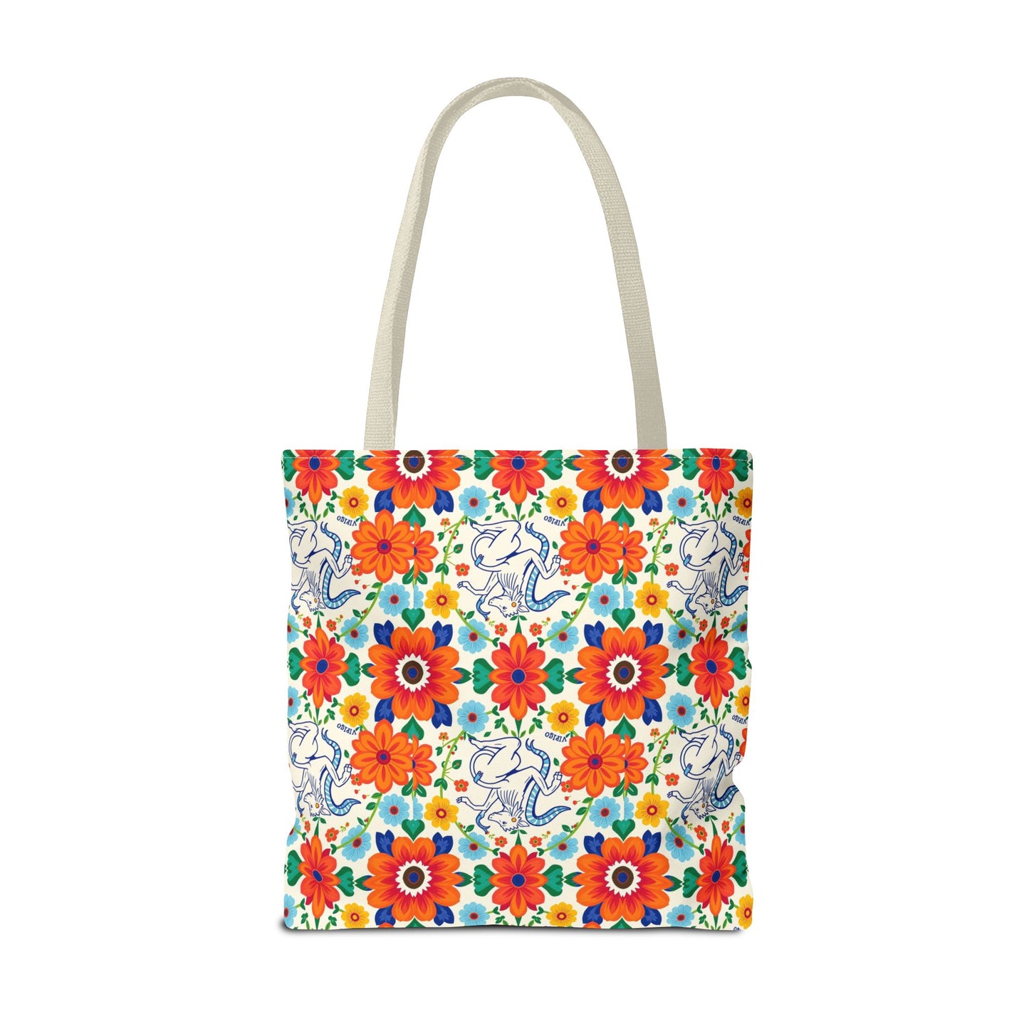 Tote Bag (AOP), Virgo, Zodiac v1, Flower Pattern