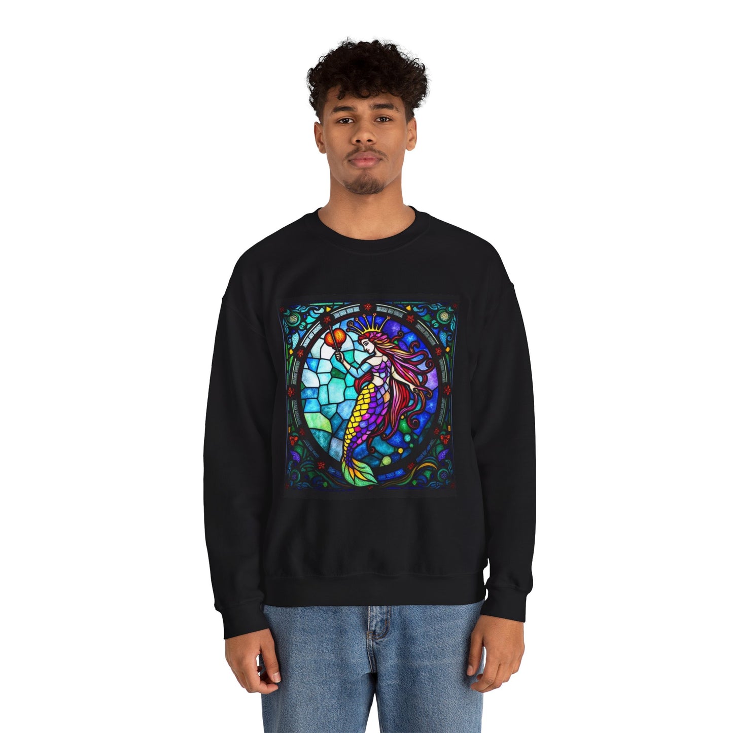 Unisex Heavy Blend™ Crewneck Sweatshirt, Glass, Aquarius Zodiac Design