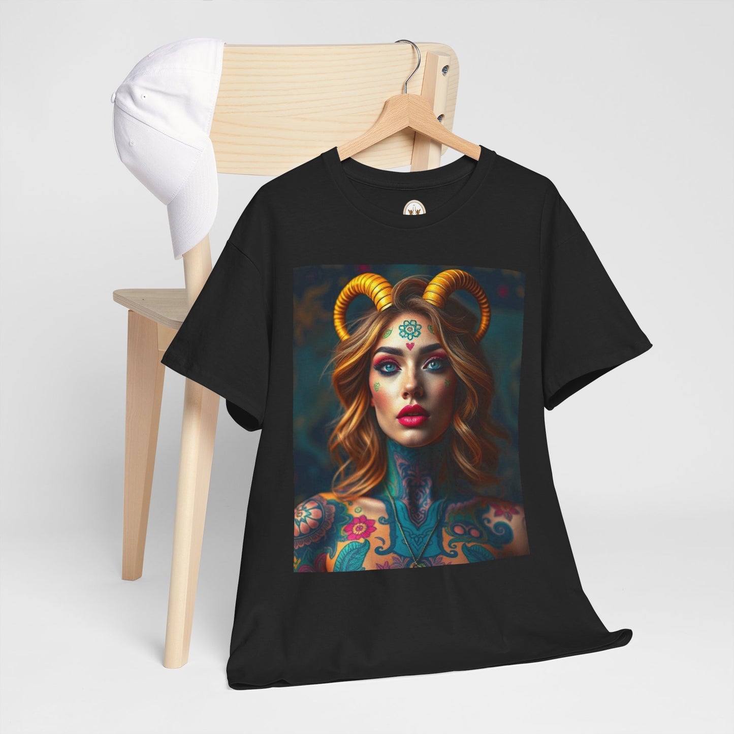 Unisex Heavy Cotton T-Shirt, Capricorn, Zodiac v1, Sexy Art