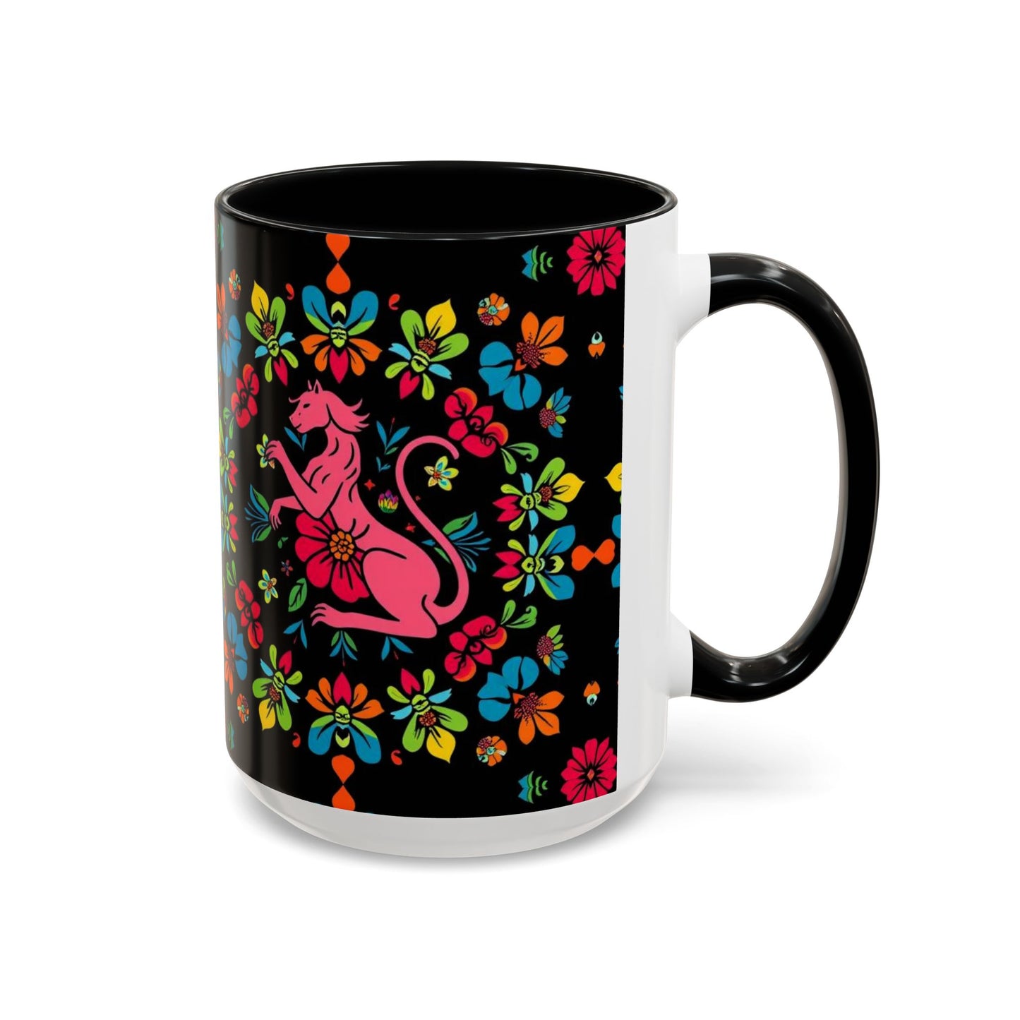 Accent Coffee Mug, Zodiac. Virgo, Flower Pattern, (11, 15oz)